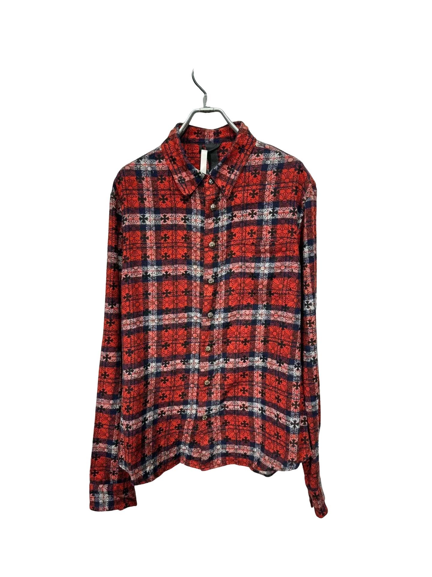 Chrome Hearts Chrome Hearts Red Plaid Leather Cross Shirt Size M Size US M / EU 48-50 / 2 - 1 Thumbnail