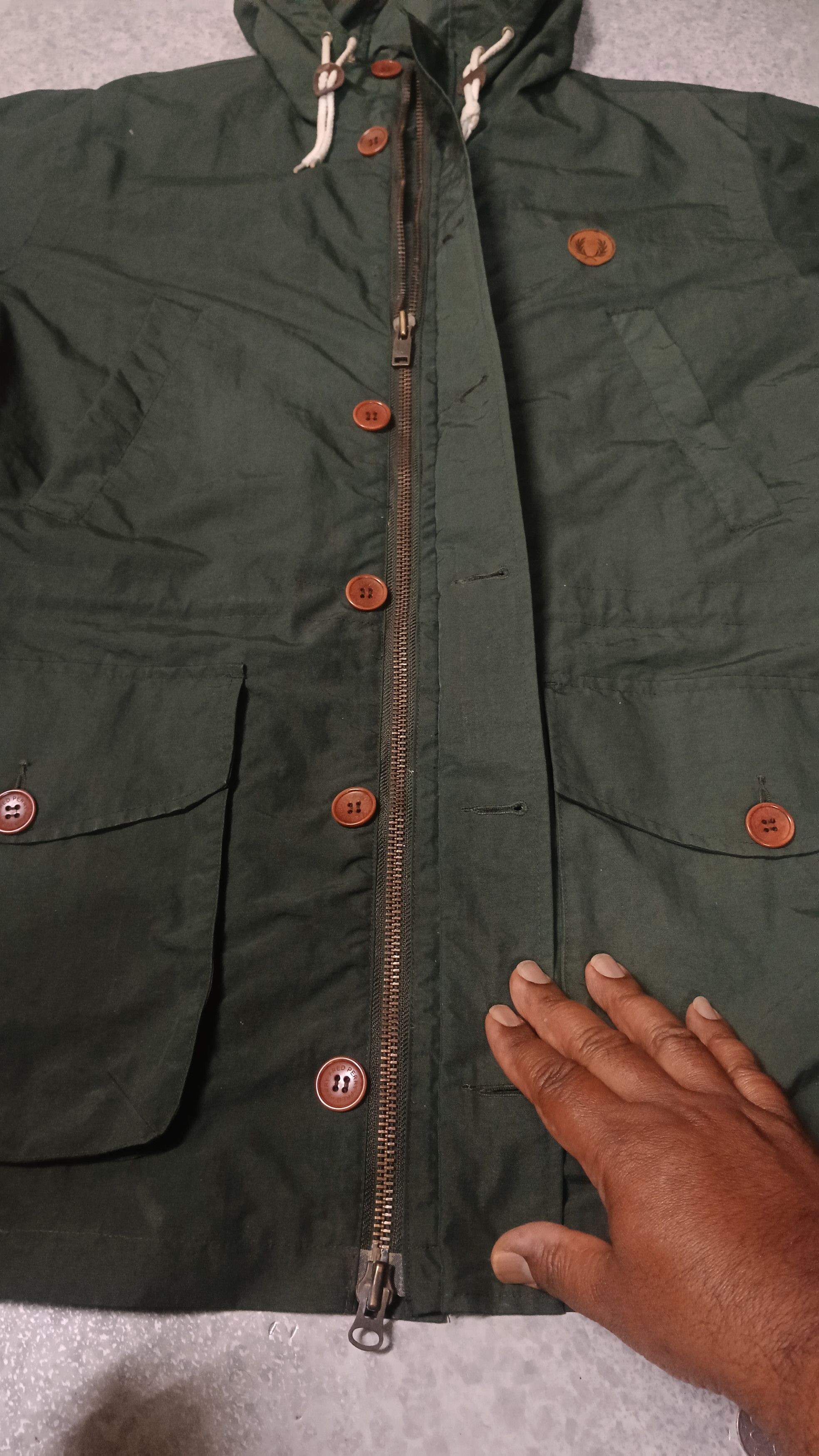 Fred Perry 💥 Fred Perry Green Army Parka Very Rare Size US L / EU 52-54 / 3 - 17 Thumbnail
