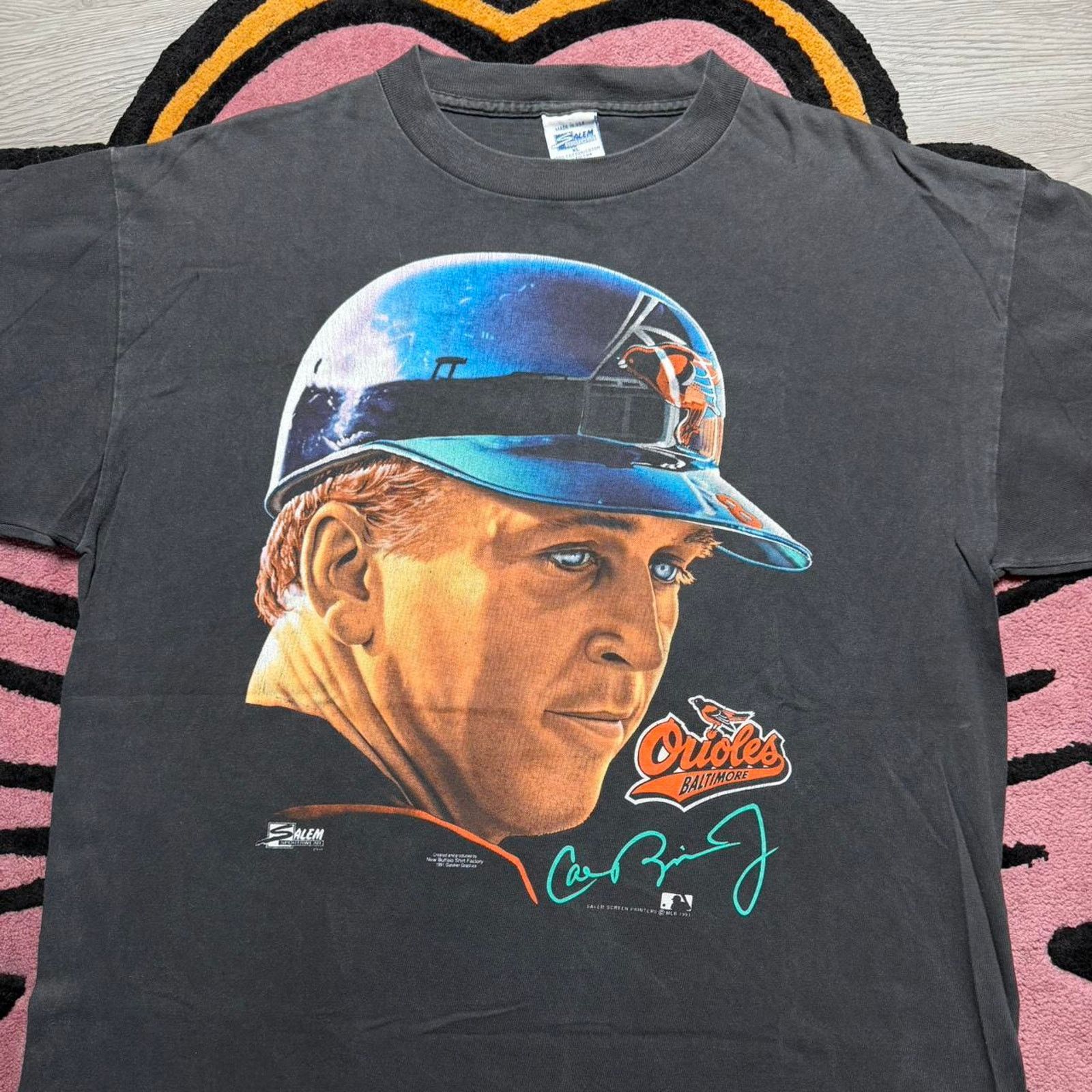 MLB × Salem Sportswear × Vintage 90’s Salem Sportswear Baltimore Orioles Cal Ripken T-shirt Size US XL / EU 56 / 4 - 2 Thumbnail