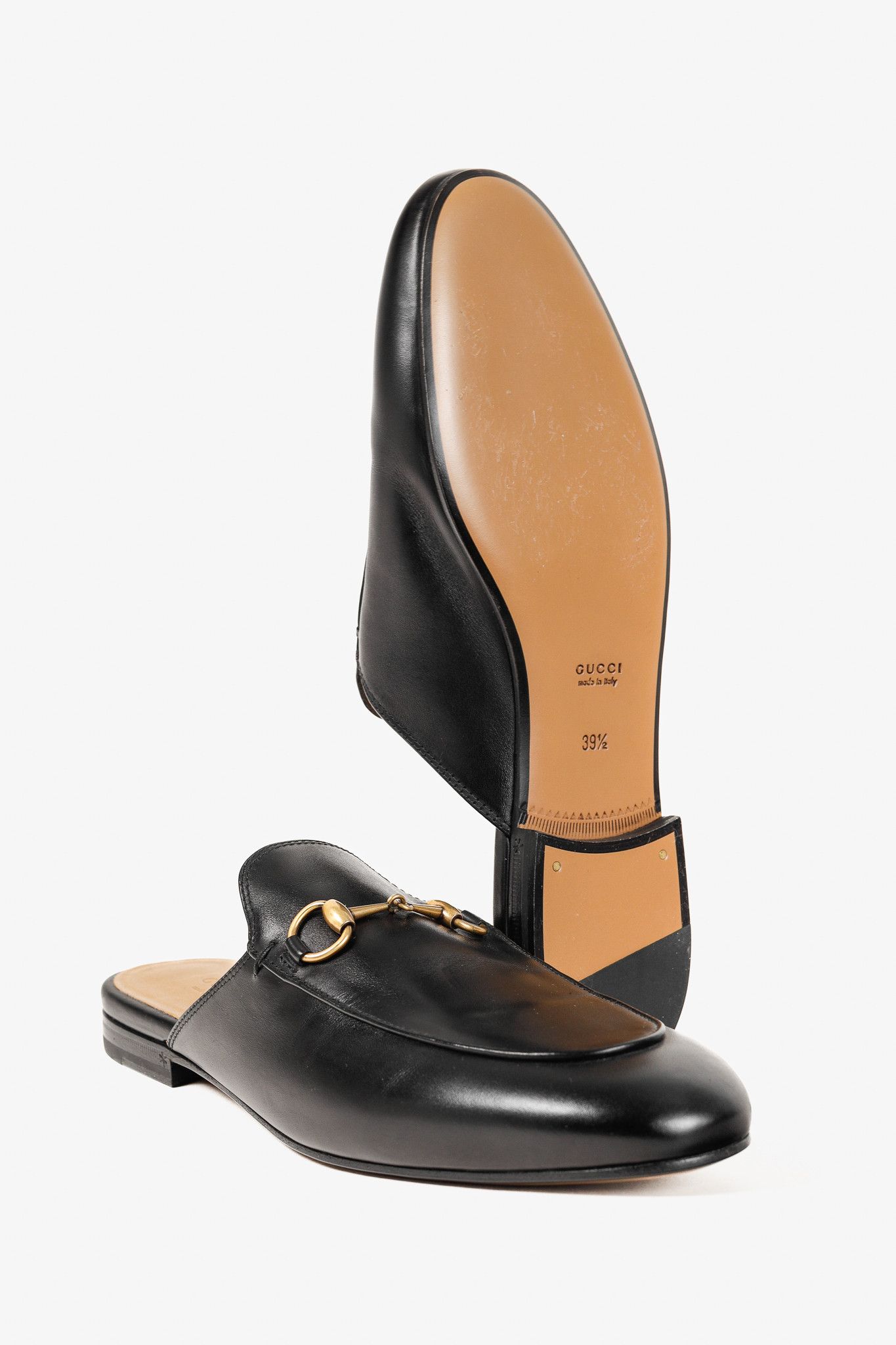Gucci Gucci Princetown Gold Horsebit Black Leather Slipper Mule Size US 9 / IT 39 - 4 Thumbnail