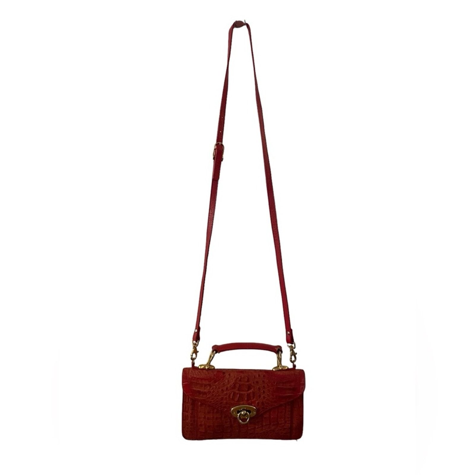 Other LOS ALTOS BOOTS Western Wear Croc Leather Purse Handbag Red Size ONE SIZE - 7 Thumbnail