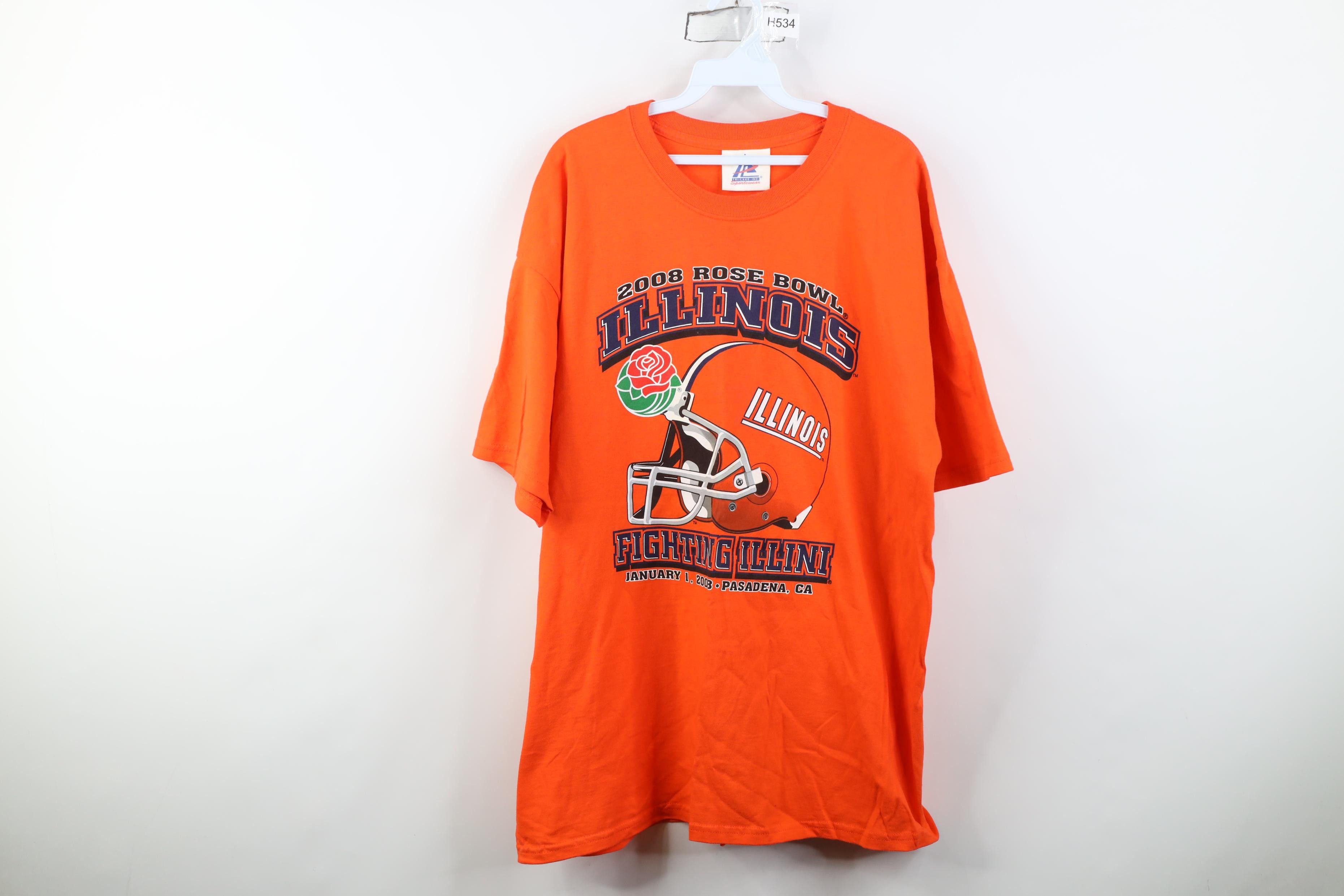 Vintage Vintage Y2K 2008 Rose Bowl University of Illinois T-Shirt Size US XL / EU 56 / 4 - 1 Thumbnail