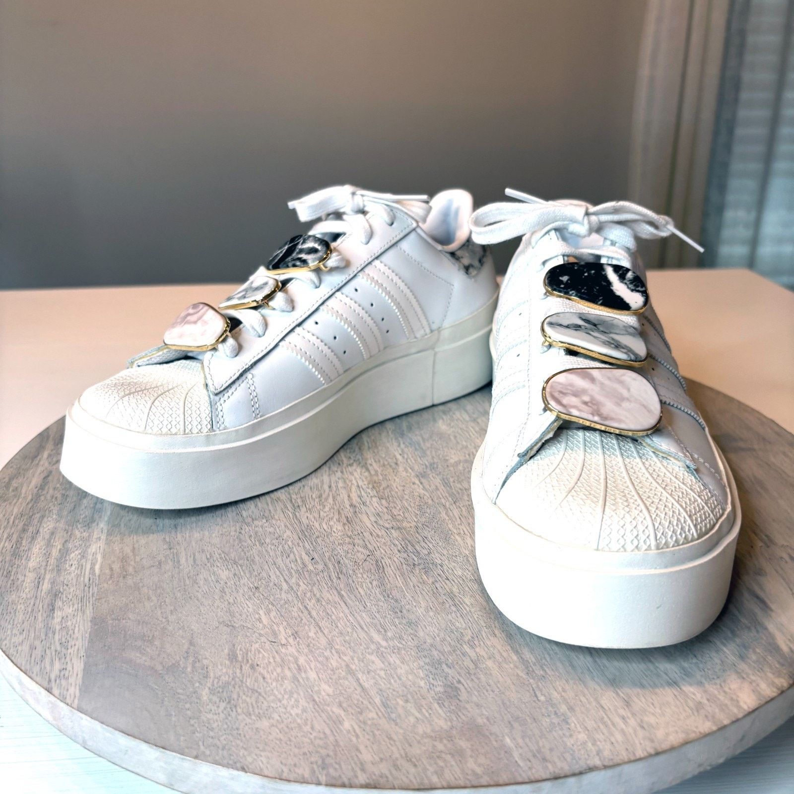 Adidas Adidas Superstar Platform Women's 8.5 White Marble Sneakers Size US 8.5 / IT 38.5 - 3 Thumbnail
