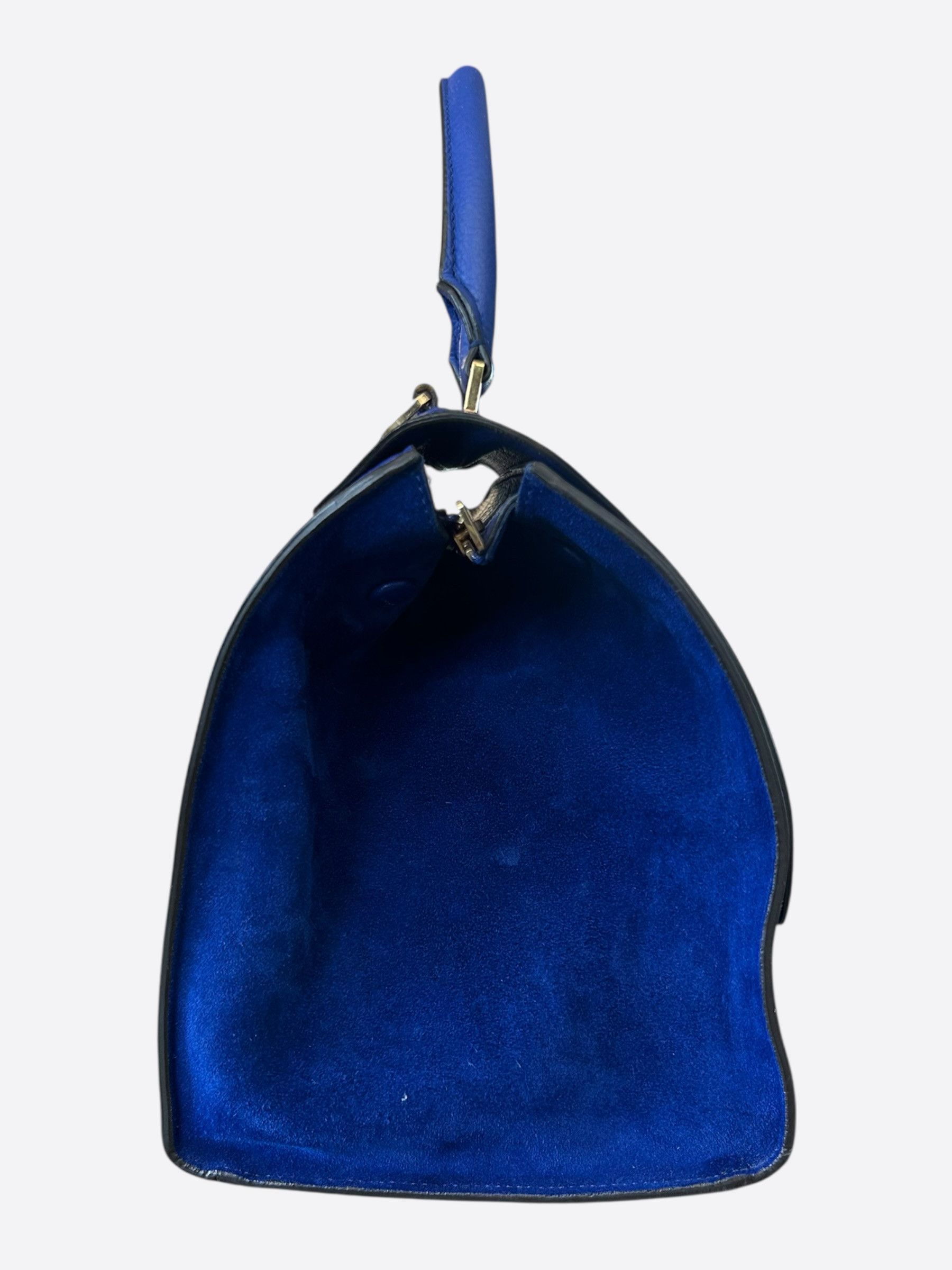 Celine Celine Blue Leather Trapeze Medium Shoulder Bag Size ONE SIZE - 2 Thumbnail