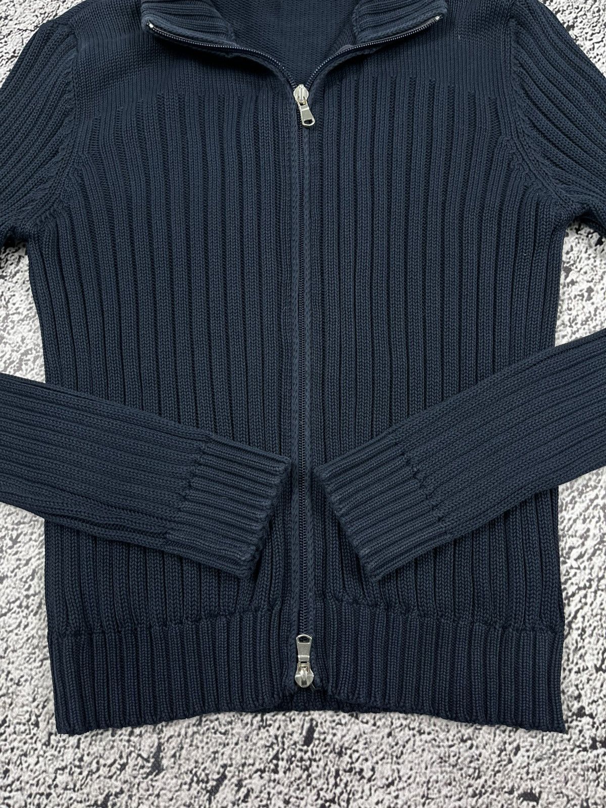 Vintage Vintage Y2K zip up ribbed sweater avantgarde oldmoney S Size S / US 4 / IT 40 - 3 Thumbnail