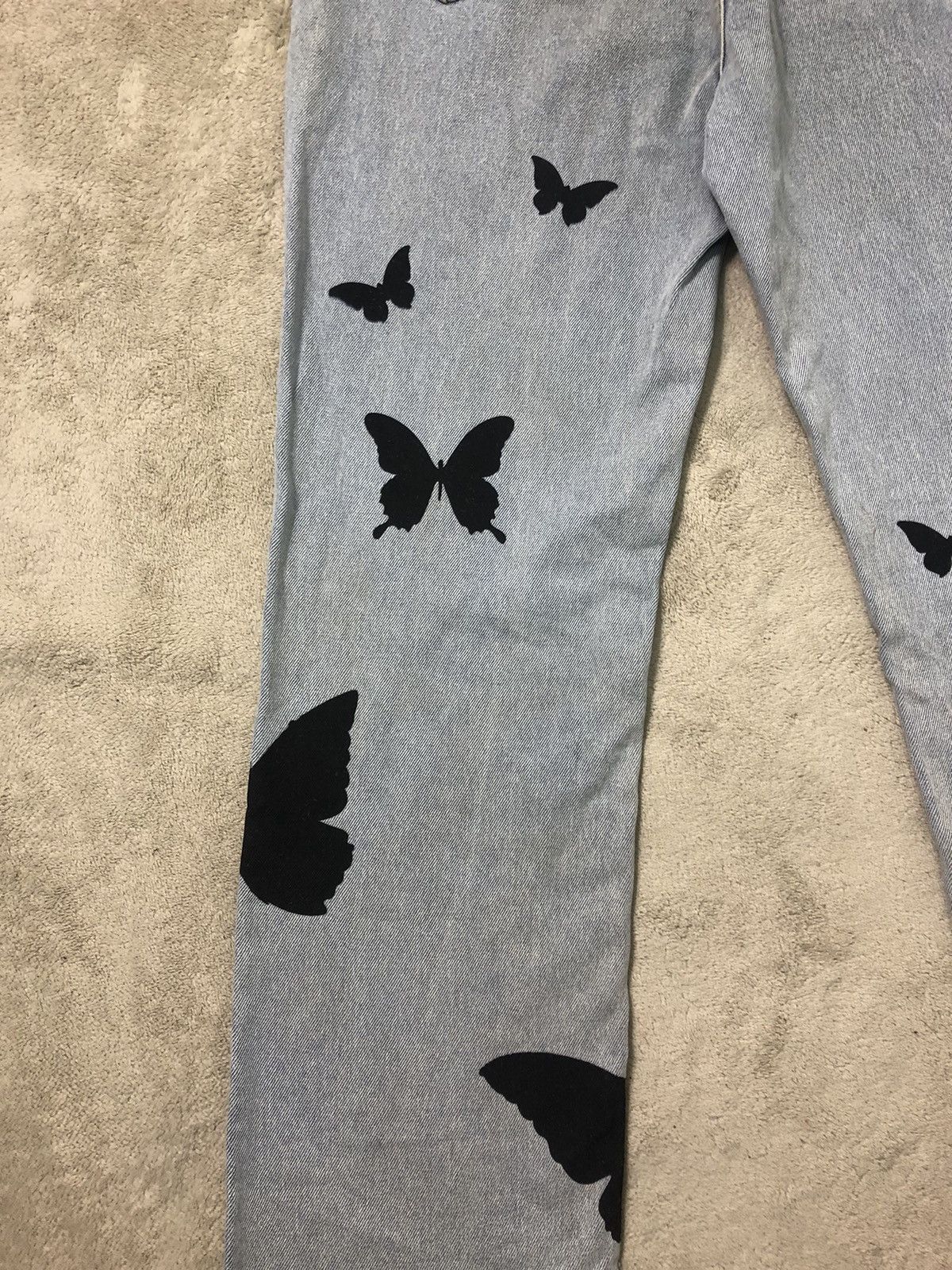 Vintage 🦋 Vintage 90s ZS Jeans Butterfly Silhouettes Straight Denim Size US 29 - 15 Thumbnail