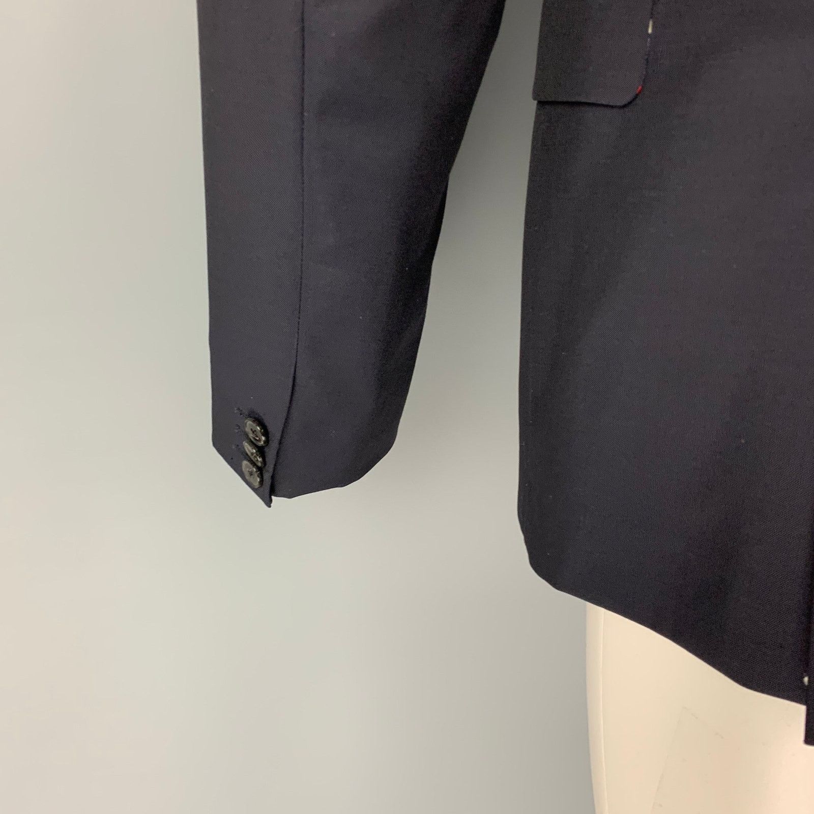 Valentino VALENTINO Size 42 Navy Wool Mohair Notch Lapel Sport Coat Size 42R - 4 Thumbnail