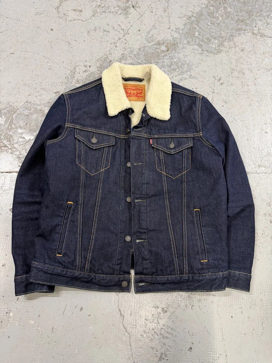 Levi's Levi’s Navy Brut Denim Shearling Jacket Size US L / EU 52-54 / 3 - 6 Thumbnail