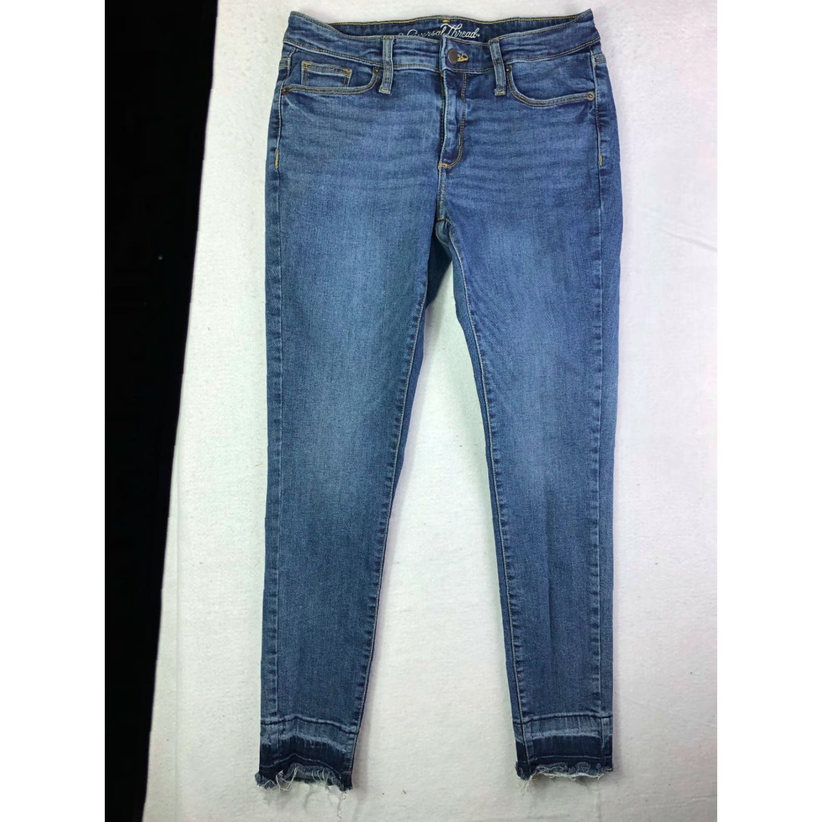 Vintage Universal Thread Juniors Jeans Mid Rise Skinny Size 6/28 Regular 27x27 Measured Size 28" / US 6 / IT 42 - 2 Thumbnail