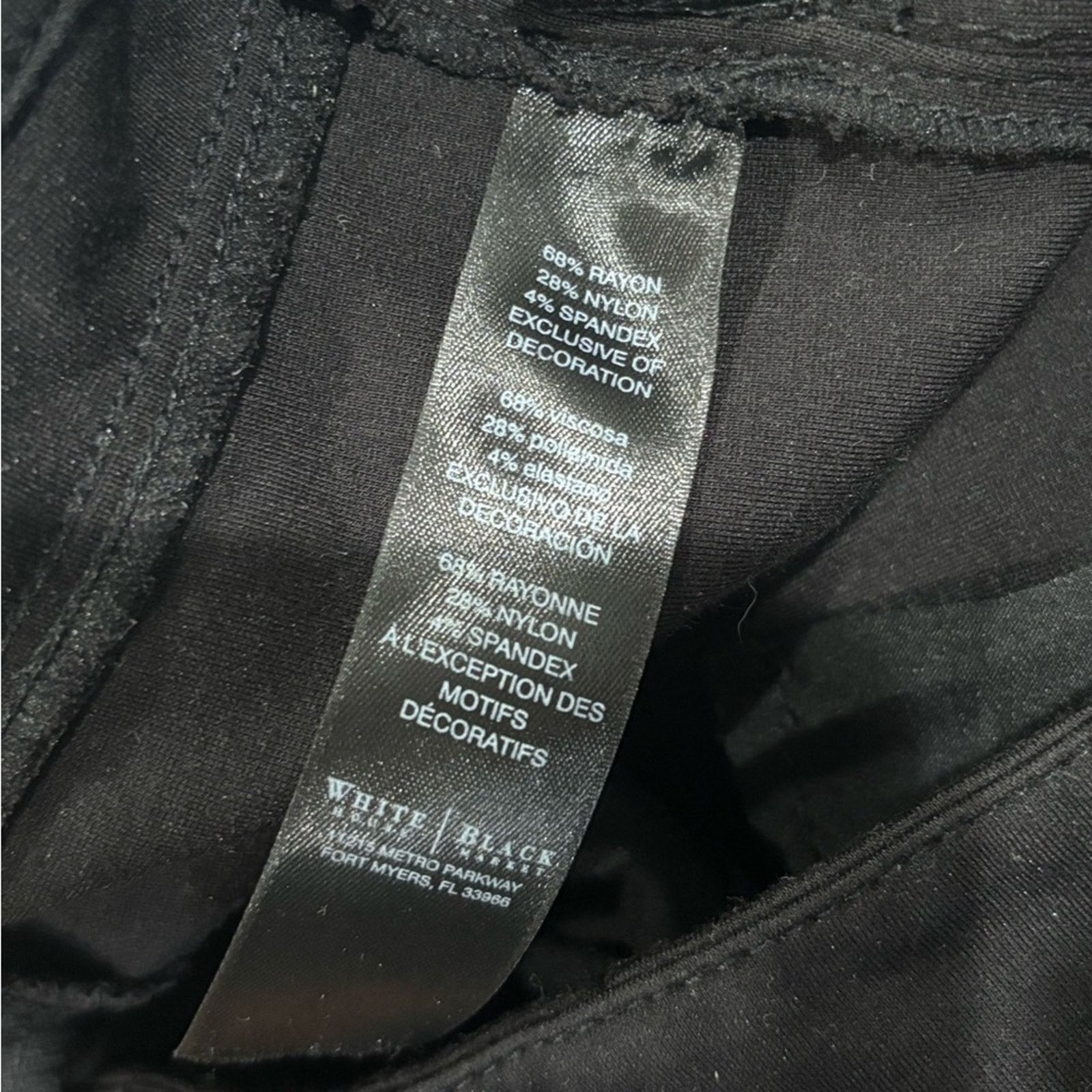 White House Black Market WHBM Black Faux Leather Trim Skinny Leg Pants Sz 10R Size 30" / US 8 / IT 44 - 6 Thumbnail