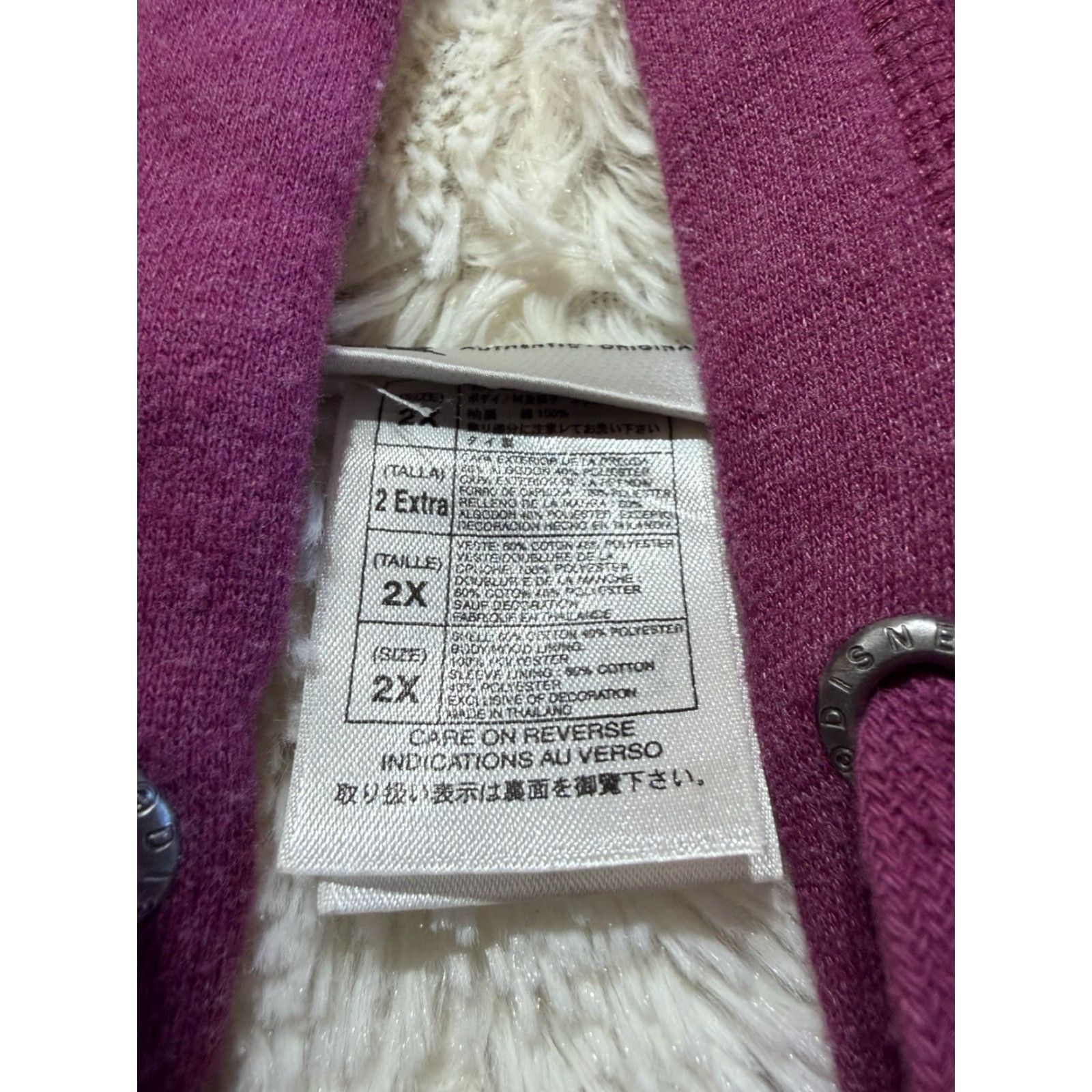 Disney Walt Disney World Parks Womens Hoodie Pullover Pink 2X 2XL Sherpa Lined Full Zip Disney Hoodie Womens Pink 2X Full Zip Sherpa Lined Size XXL / US 16-18 / IT 52-54 - 4 Thumbnail