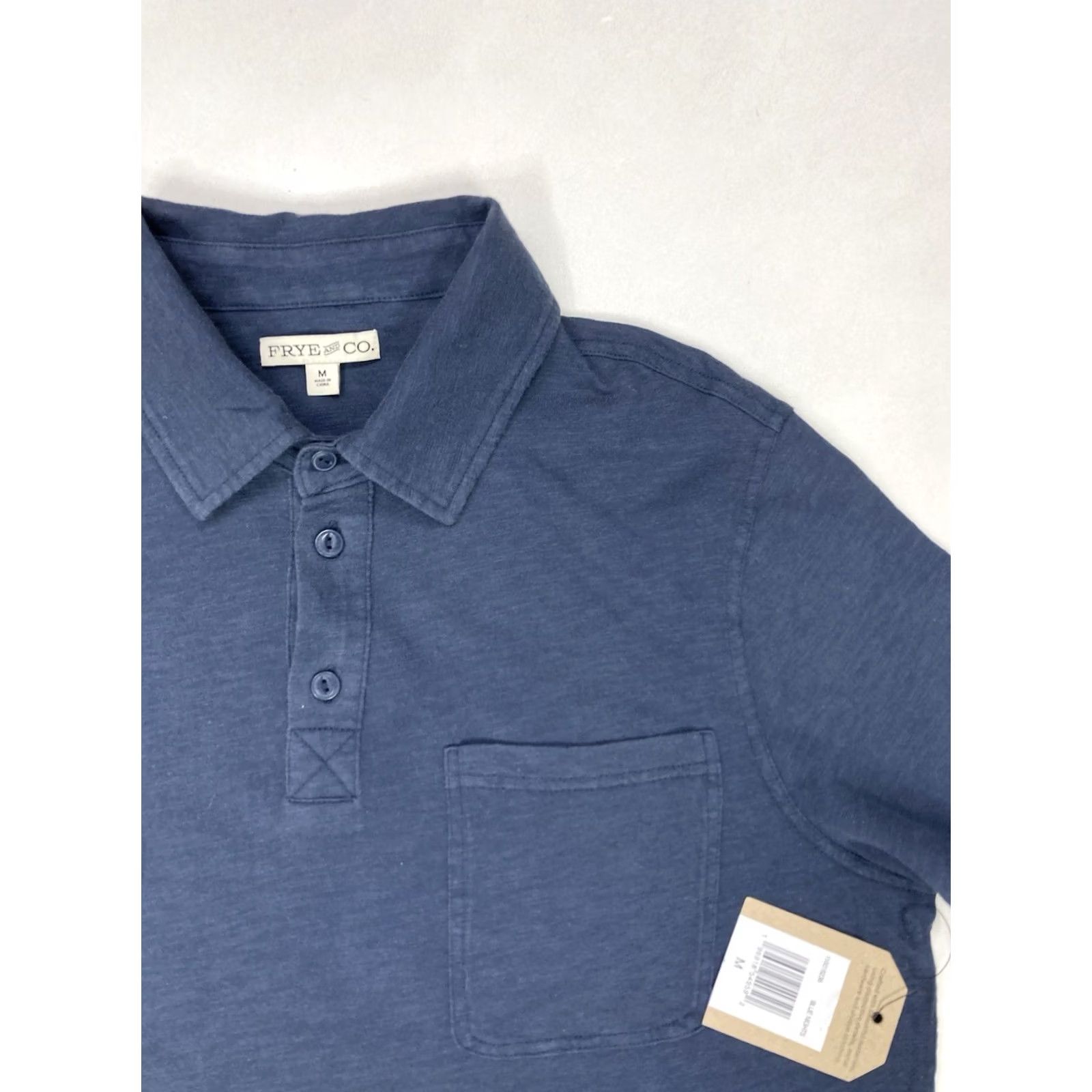 Frye Frye & Co Polo Shirt Men Medium Blue Short Sleeve Pocket Size US M / EU 48-50 / 2 - 2 Thumbnail