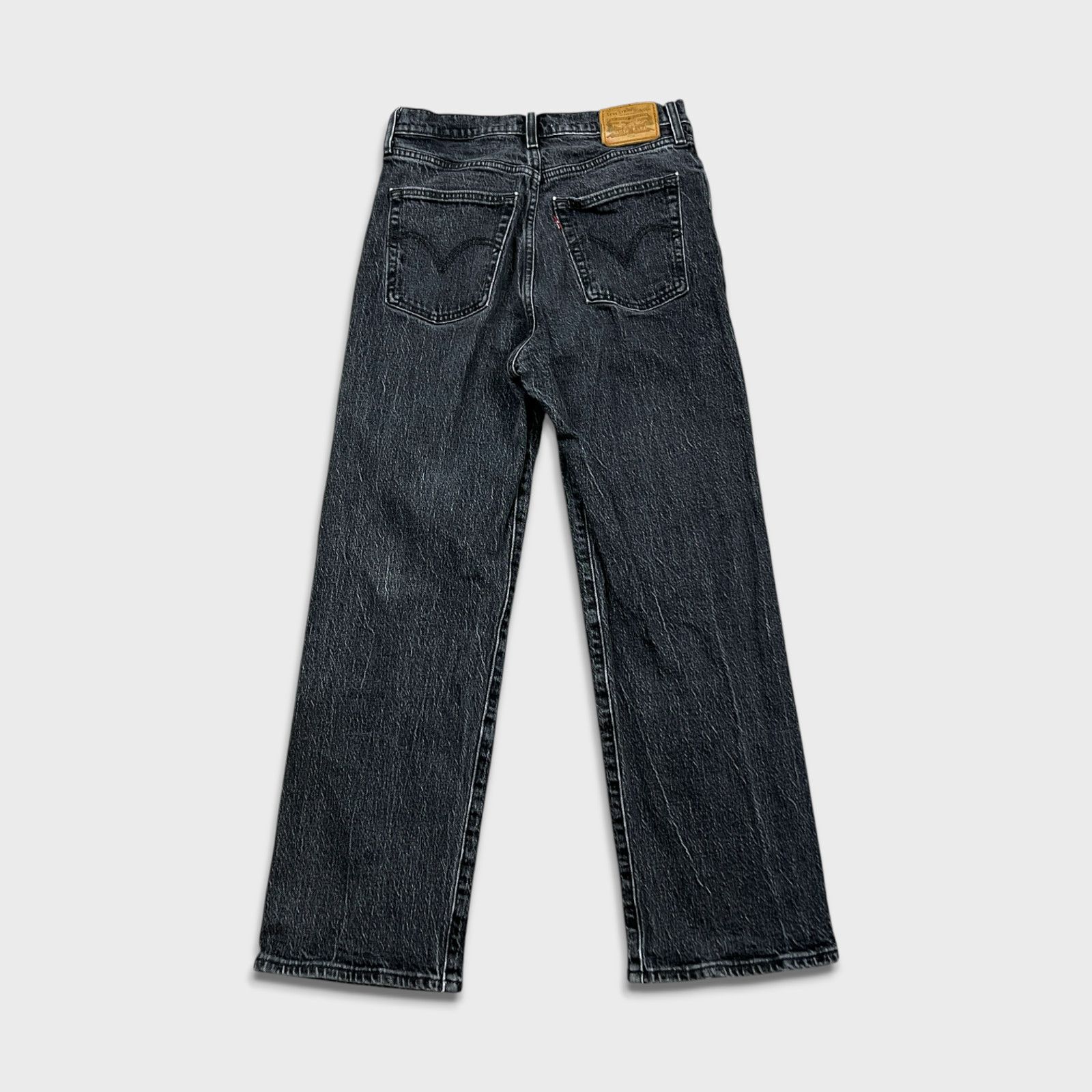 Levi's × Vintage Levi's Ribcage Straight Ankle Jean Black High Rise Denim Size 28" / US 6 / IT 42 - 5 Thumbnail
