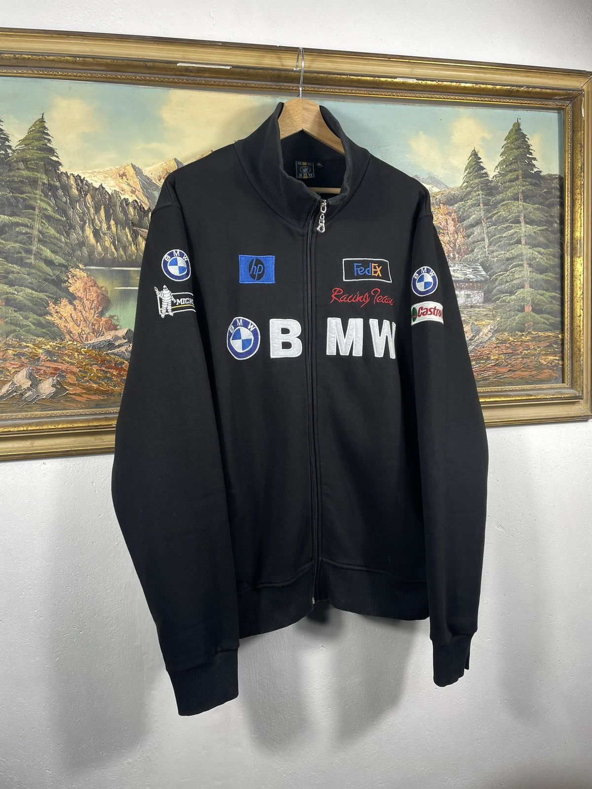 BMW BMW Vintage Retro Y2k 00s Zip Jacket Crewneck Race Nascar Size US XL / EU 56 / 4 - 3 Thumbnail