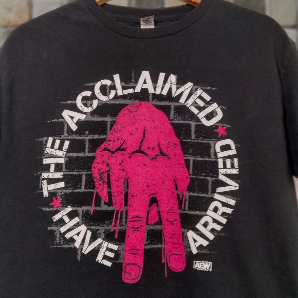 Gildan VINTAGE Gildan T-Shirt Men Medium AEW All Elite Wrestling The Acclaimed Have Arrived Graphic Black Cotton Fall Summer 90s Size US M / EU 48-50 / 2 - 1 Thumbnail