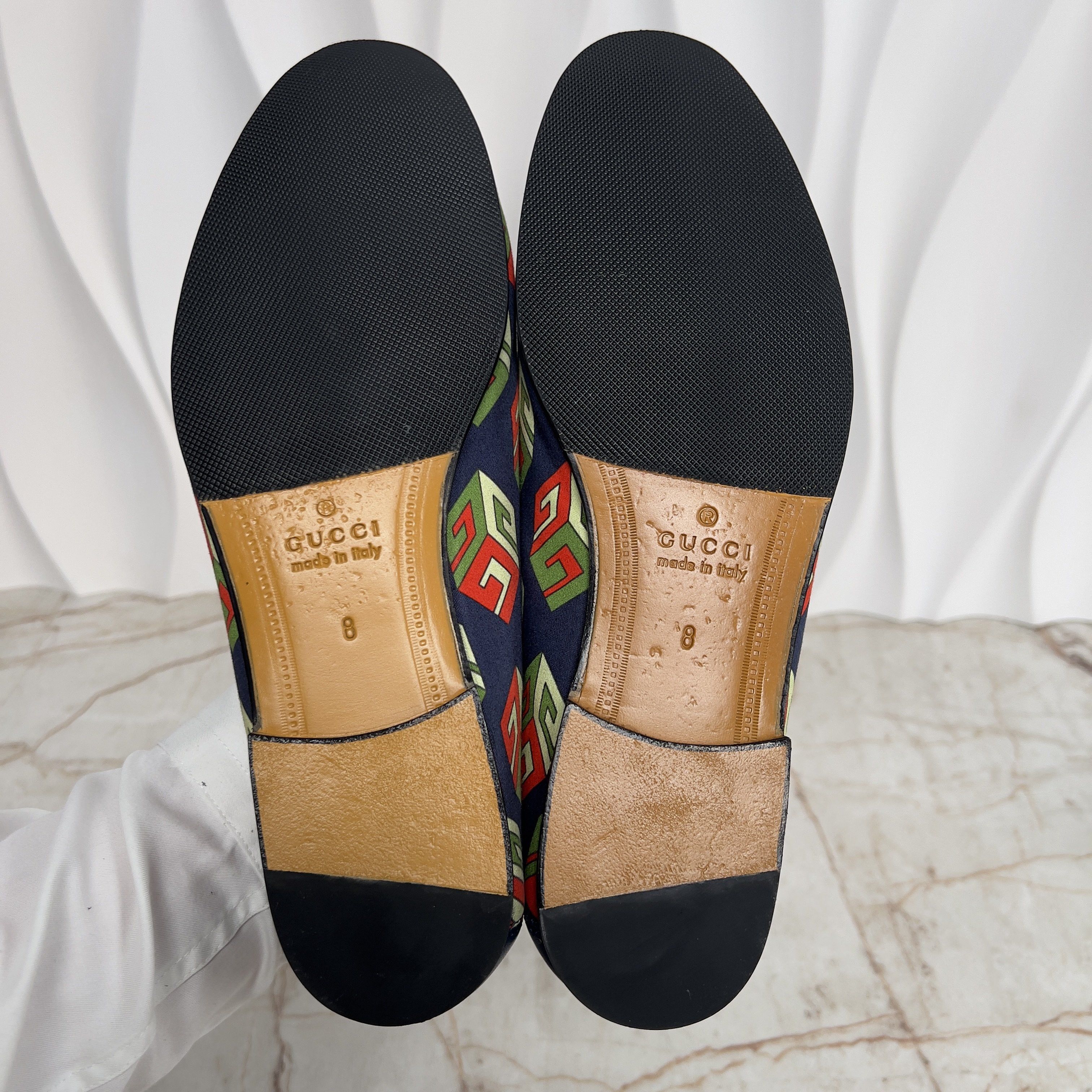 Gucci Canvas Mr. Porter Cube Horsebit Loafers Blue Fabric Size US 8.5 / EU 41-42 - 11 Thumbnail