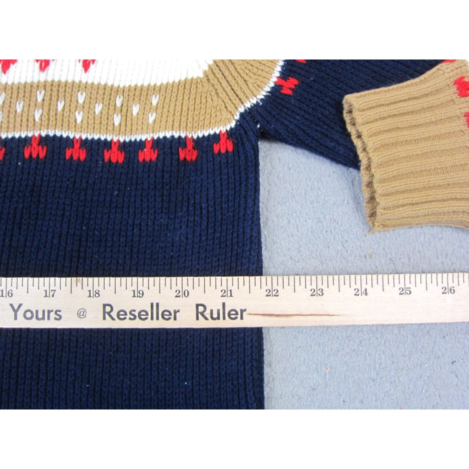 JCPenney VINTAGE JCPenney Sweater Mens M Blue Brown Nordic Knit Pullover 70s 80s Knit Pullover Crew Neck Casual Winter Fall 90s 80s Mens Size US M / EU 48-50 / 2 - 6 Thumbnail