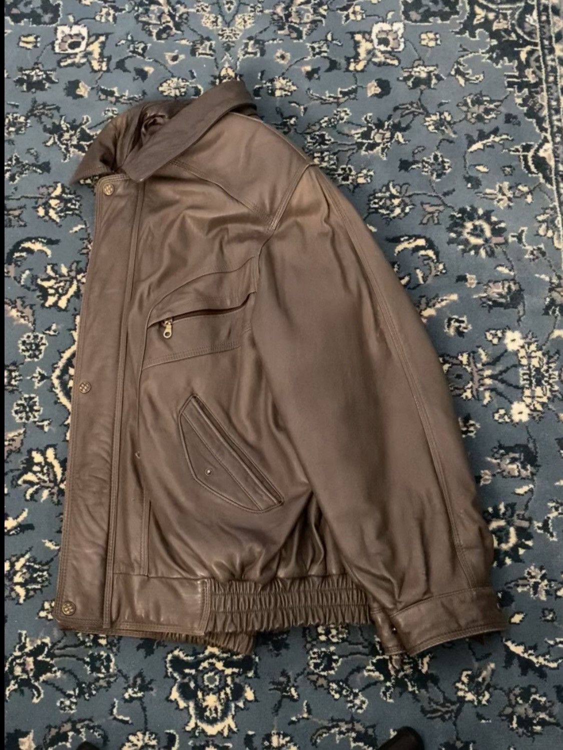 Vintage Vintage Brown Leather Jacket Size US L / EU 52-54 / 3 - 3 Thumbnail