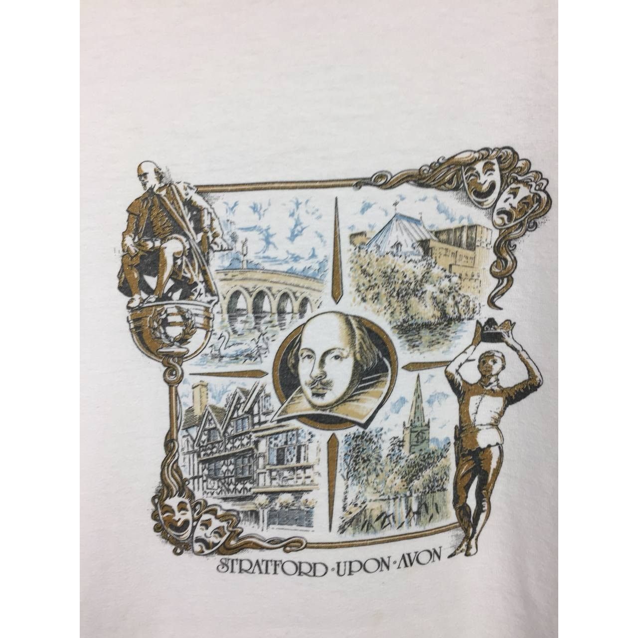 Vintage Vtg William Shakespeare Stratford Upon Avon Art Tee Size US XL / EU 56 / 4 - 4 Thumbnail