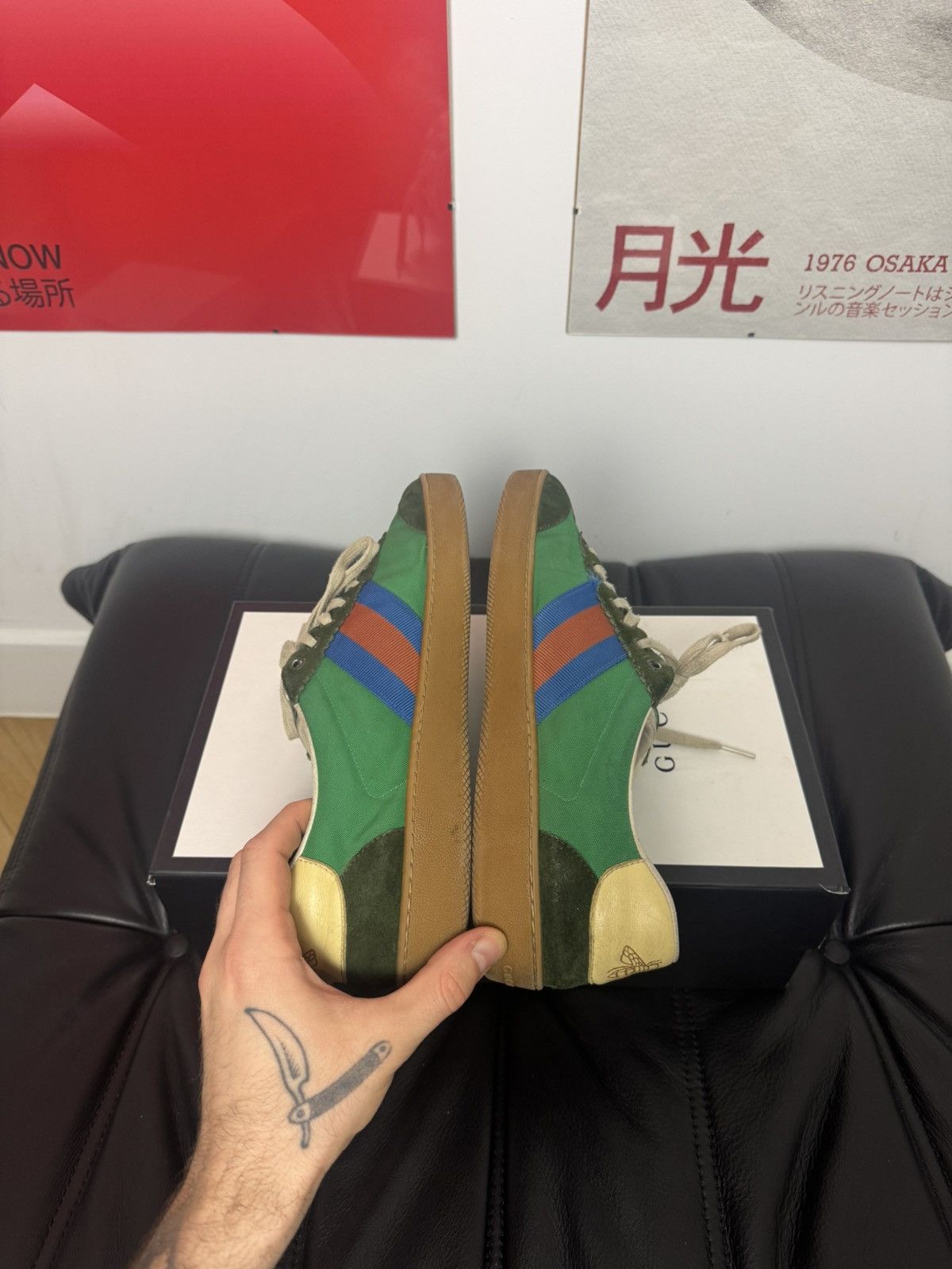 Gucci GUCCI G74 web canvas nylon designer sneakers low top luxury Size US 10 / EU 43 - 5 Thumbnail