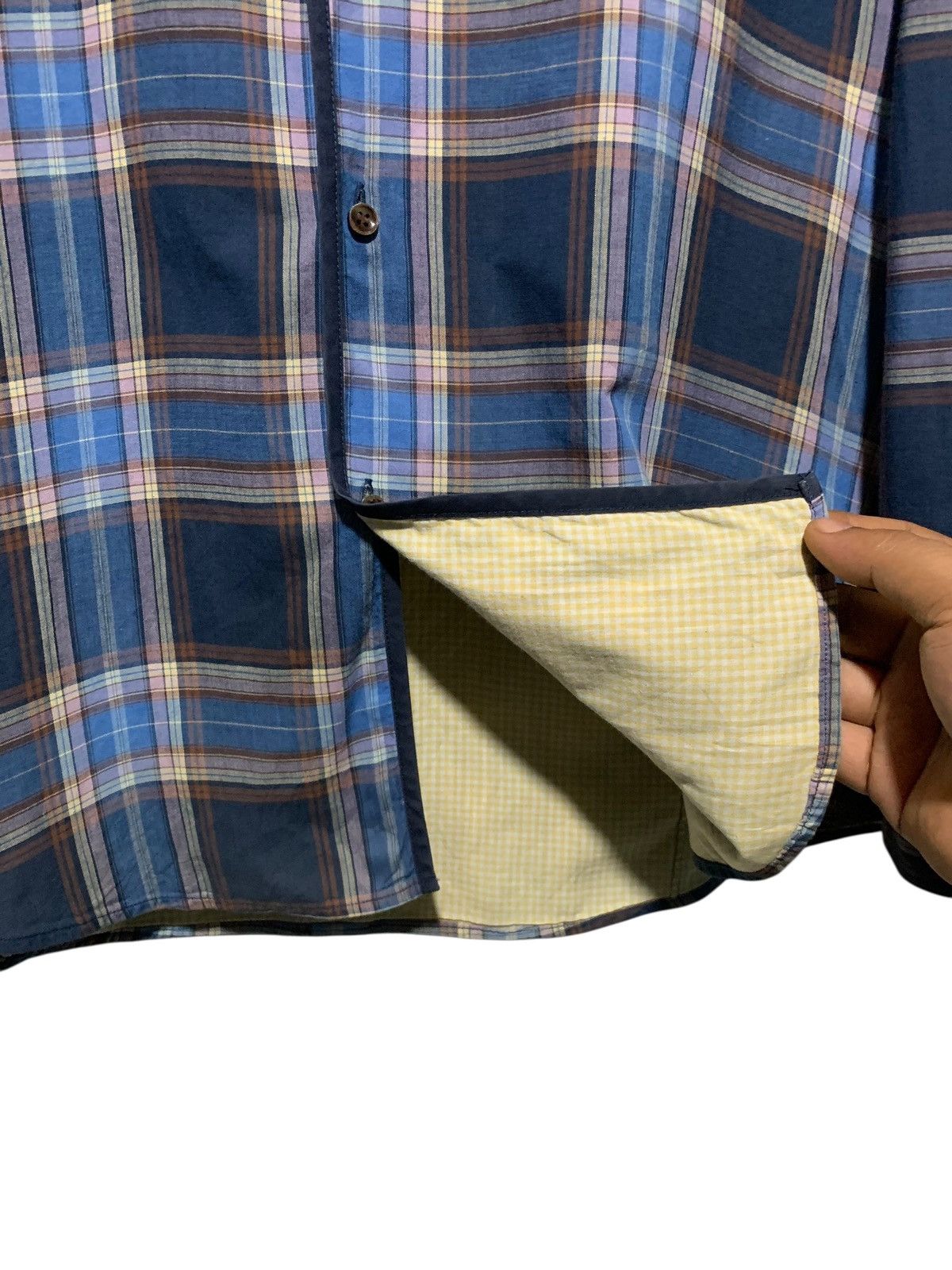 Solid Homme Solid Homme x Wooyoungmi asymmetrical blue check shirt Size US M / EU 48-50 / 2 - 6 Thumbnail