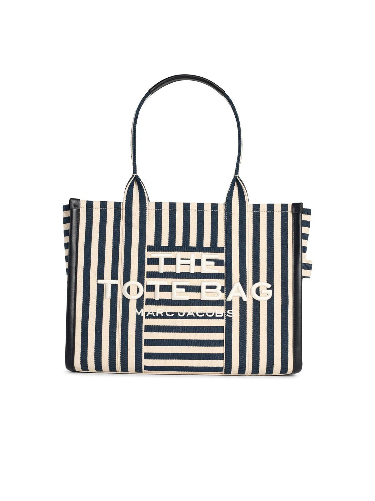 Marc Jacobs MARC JACOBS (THE) 'The Stripe Canvas Large' Blue Cotton Tote Bag Size ONE SIZE - 1 Thumbnail