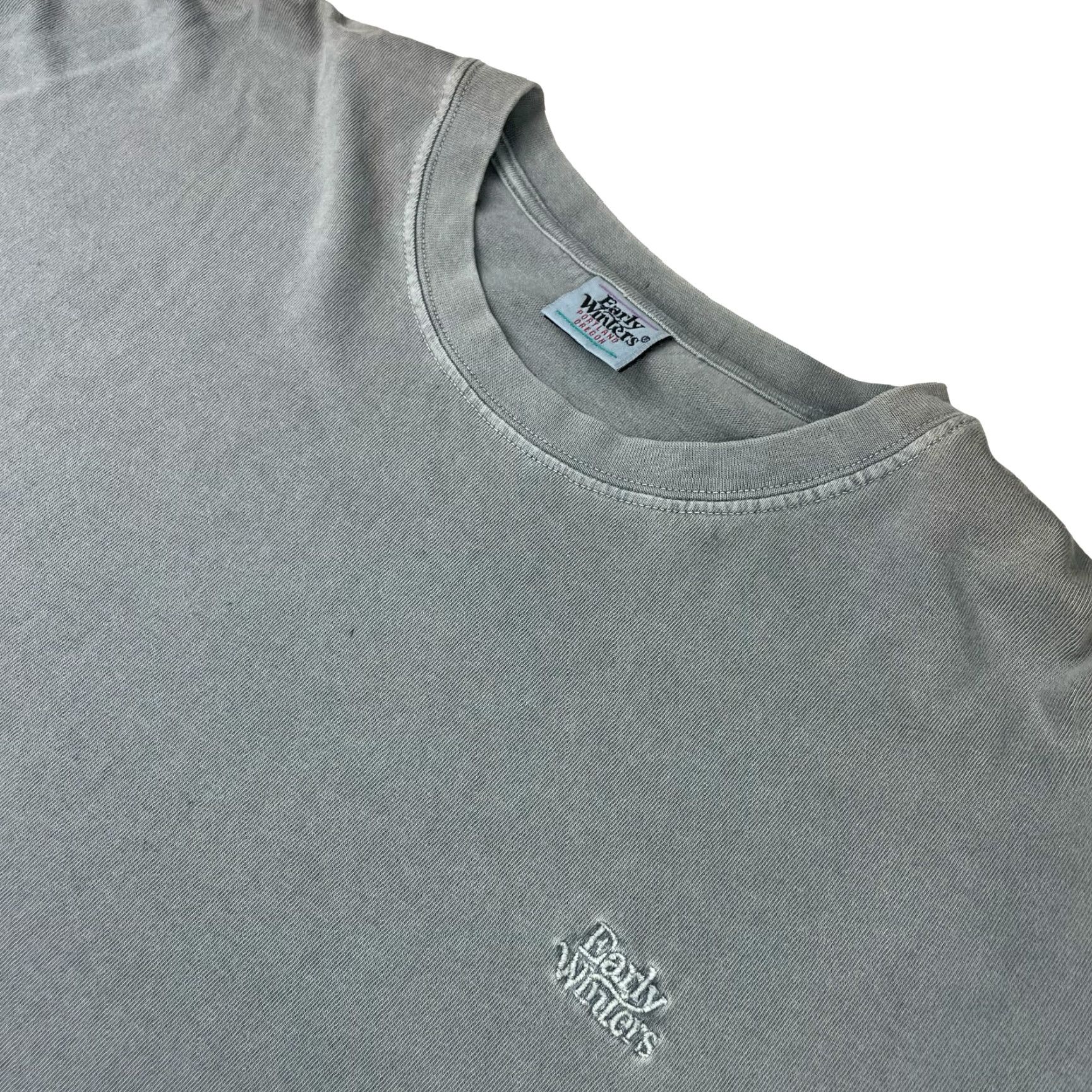 Vintage VTG Early Winters Men’s T-Shirt Gray 100% Organic Cotton Long Sleeve Crew Neck Embroidered Chest Large Mens Size US L / EU 52-54 / 3 - 2 Thumbnail