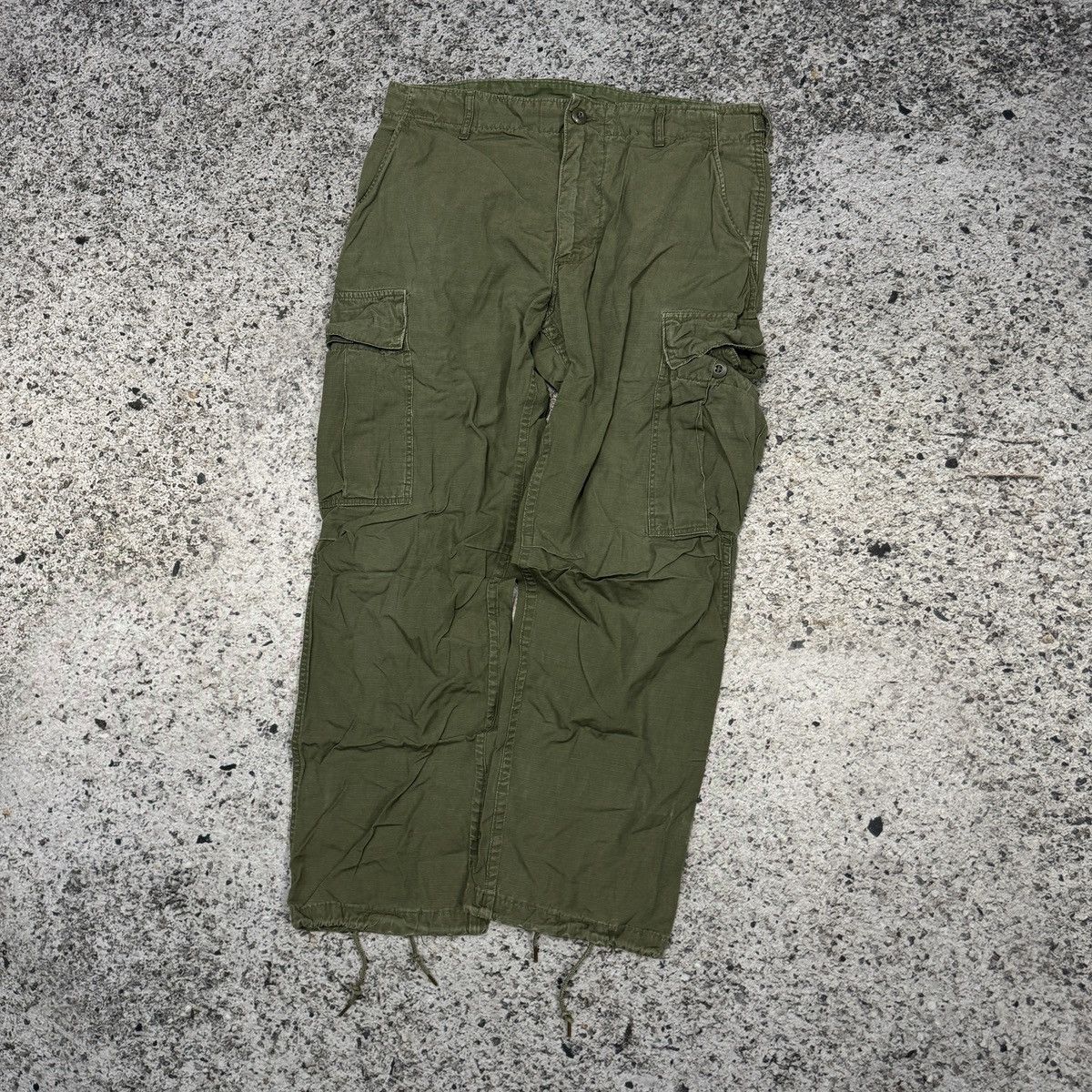 Vintage 80s Faded Green US Army Fatigue Cargo Pants Size US 33 - 6 Thumbnail