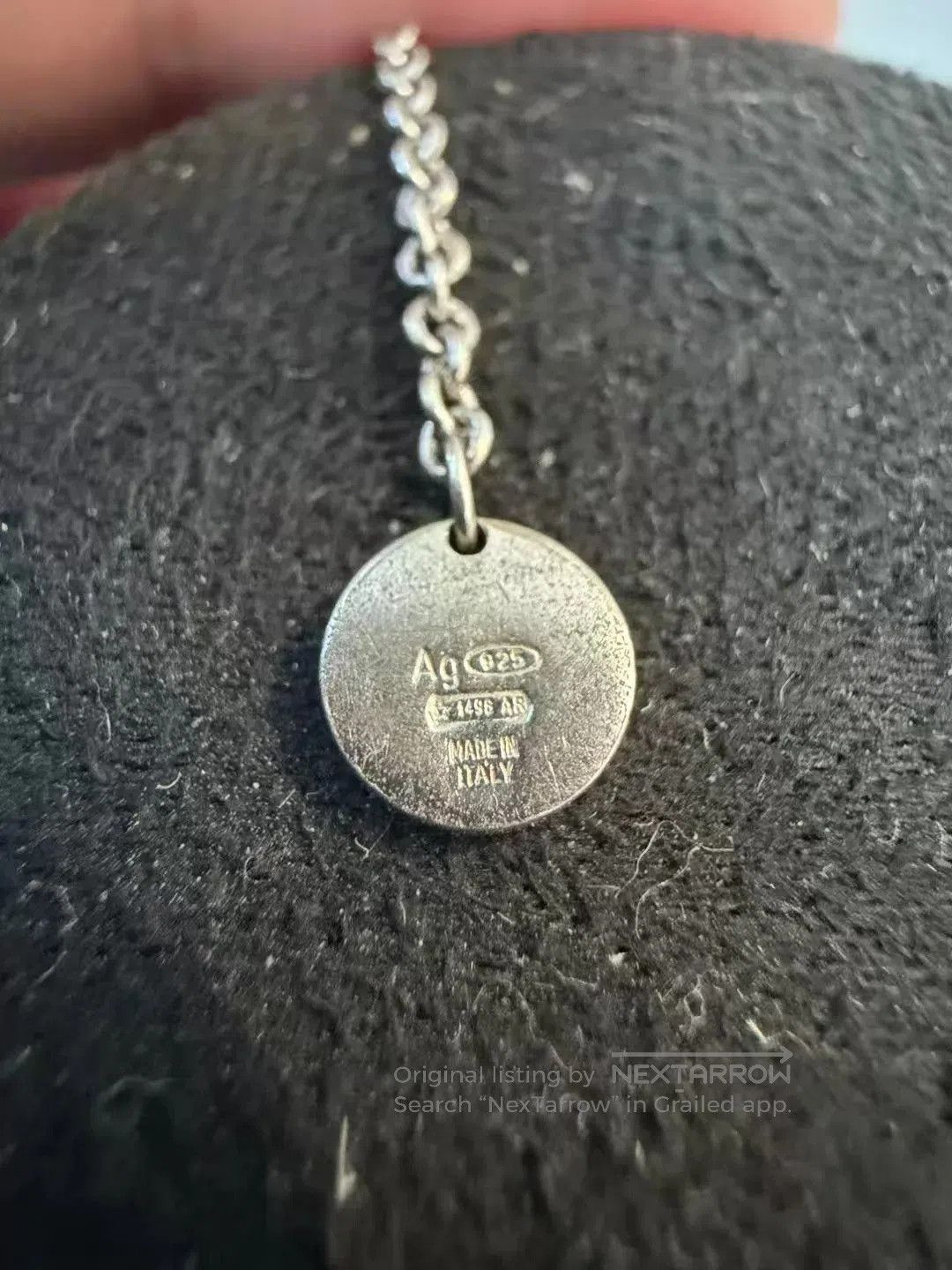 Bvlgari Silver Chain Necklace with Ring Pendant. Size ONE SIZE - 5 Thumbnail