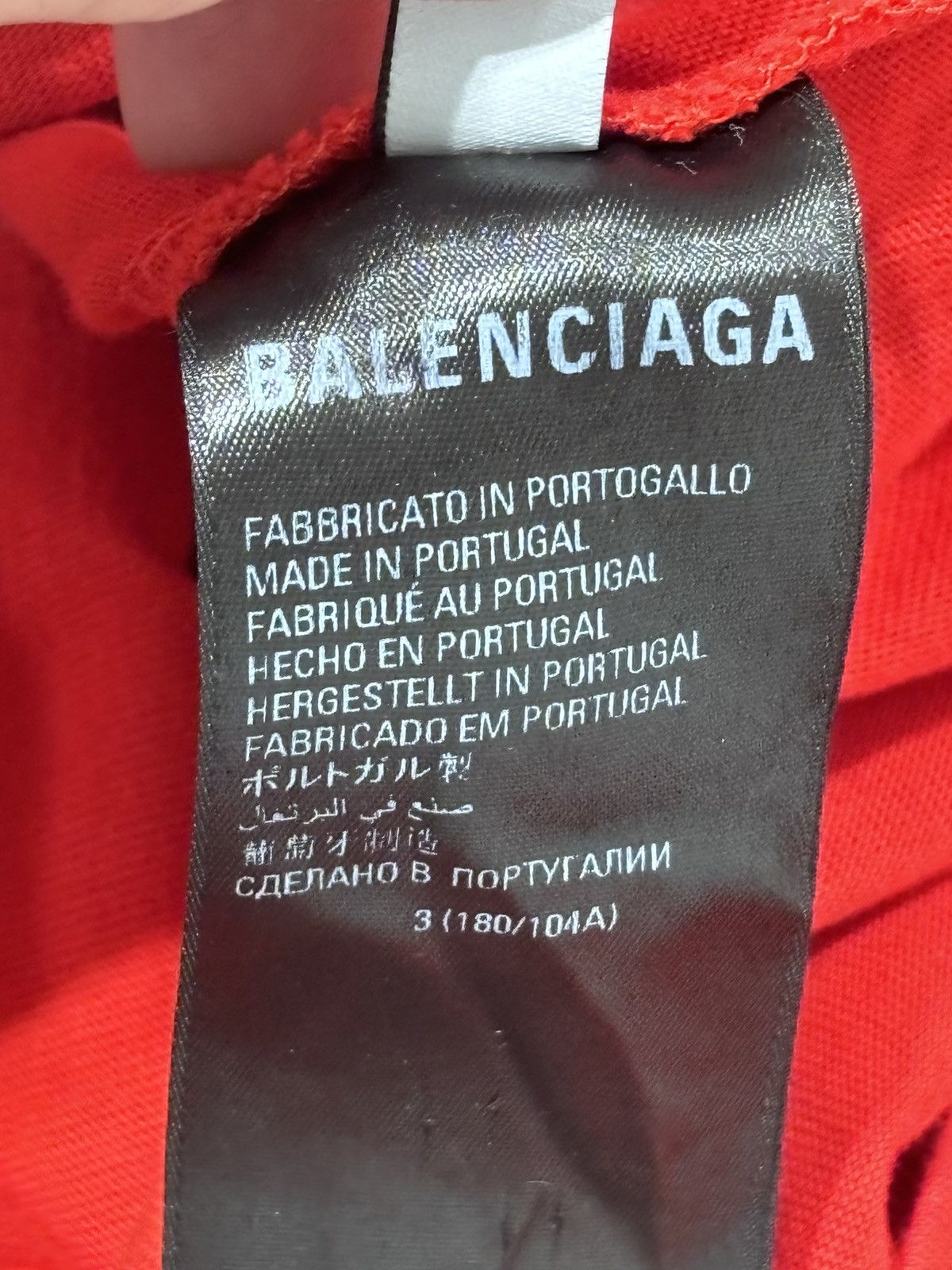 Balenciaga Balenciaga Small Logo Red Tee Size US L / EU 52-54 / 3 - 11 Thumbnail