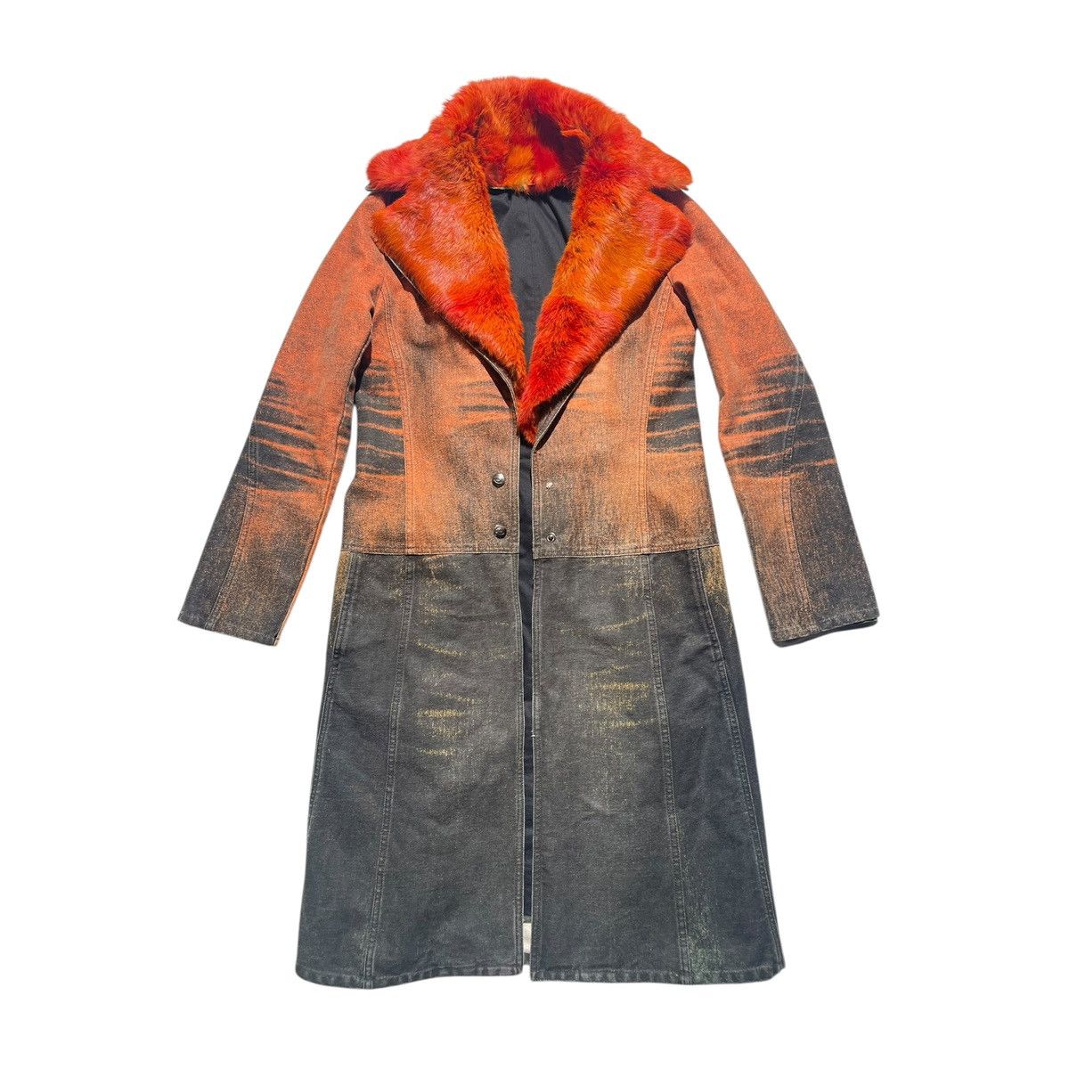 Just Cavalli × Roberto Cavalli Fur ombre trench coat Size S / US 4 / IT 40 - 1 Thumbnail