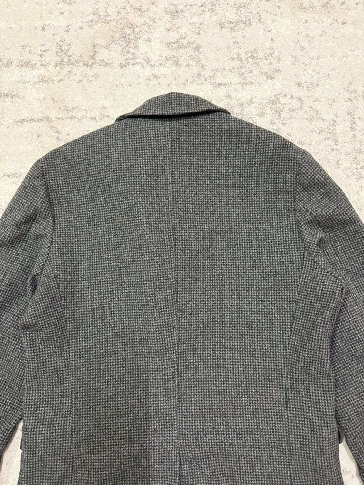 Tete Homme TETE HOMME GREY HOUNDSTOOTH WOOL OVERCOAT JACKET Size US M / EU 48-50 / 2 - 15 Thumbnail