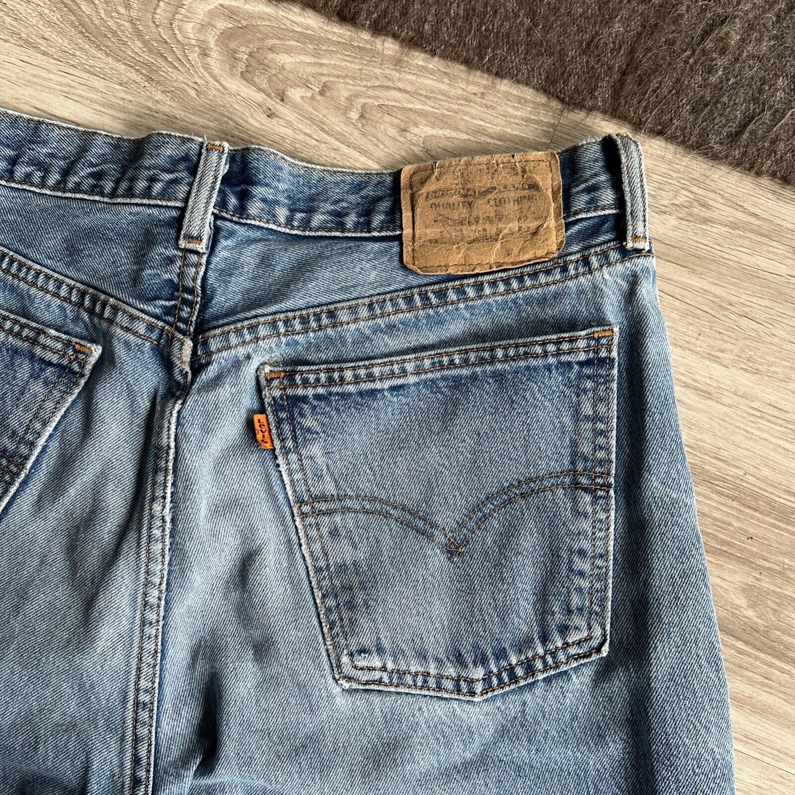 Jean Levi's 615 Orange Tab Vintage Blue Denim Jeans 8739AC Size US 34 / EU 50 - 5 Thumbnail