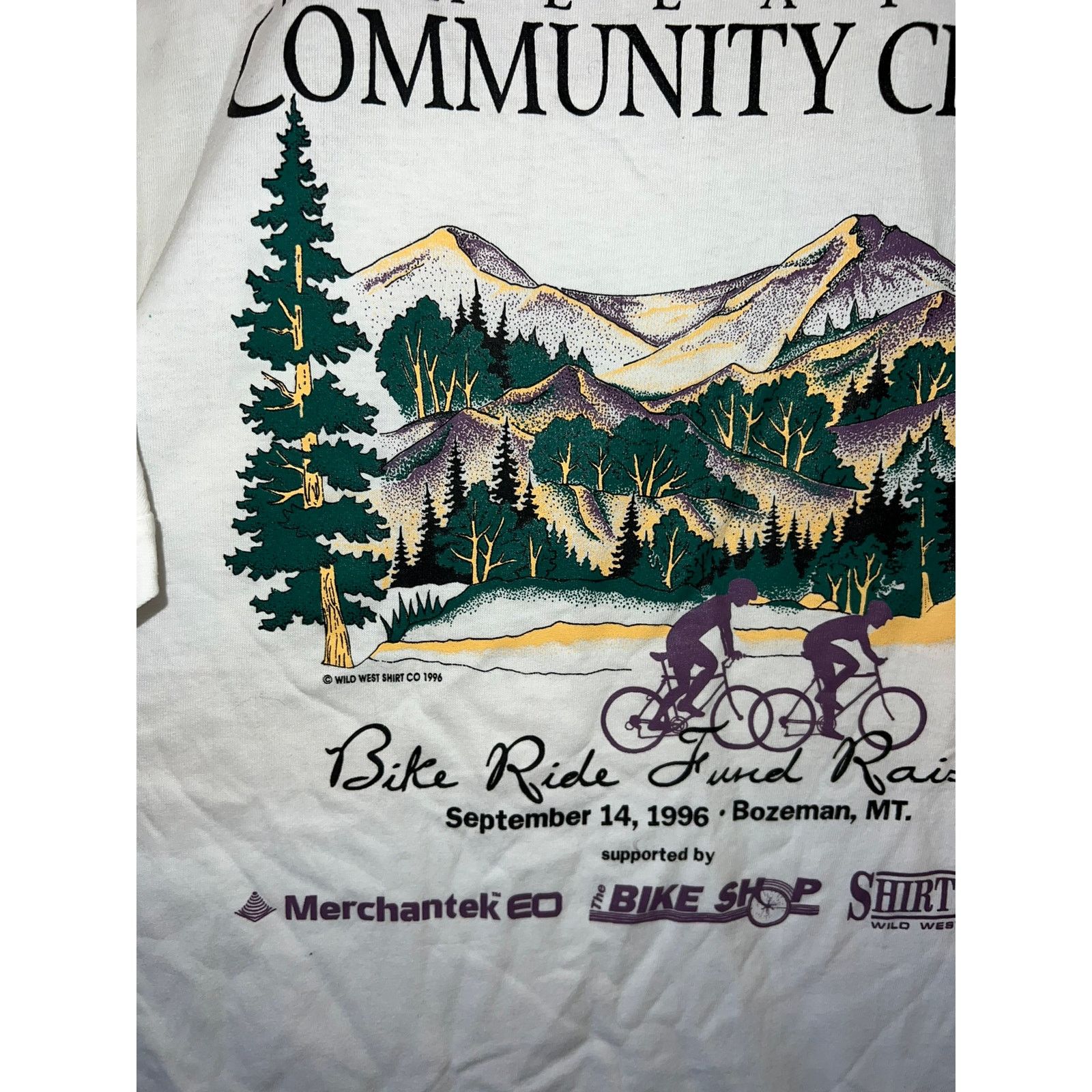 Jerzees 90s Gallatin Clinic Bike Ride Fund Raiser Shirt VTG 1990s L Size US L / EU 52-54 / 3 - 2 Thumbnail