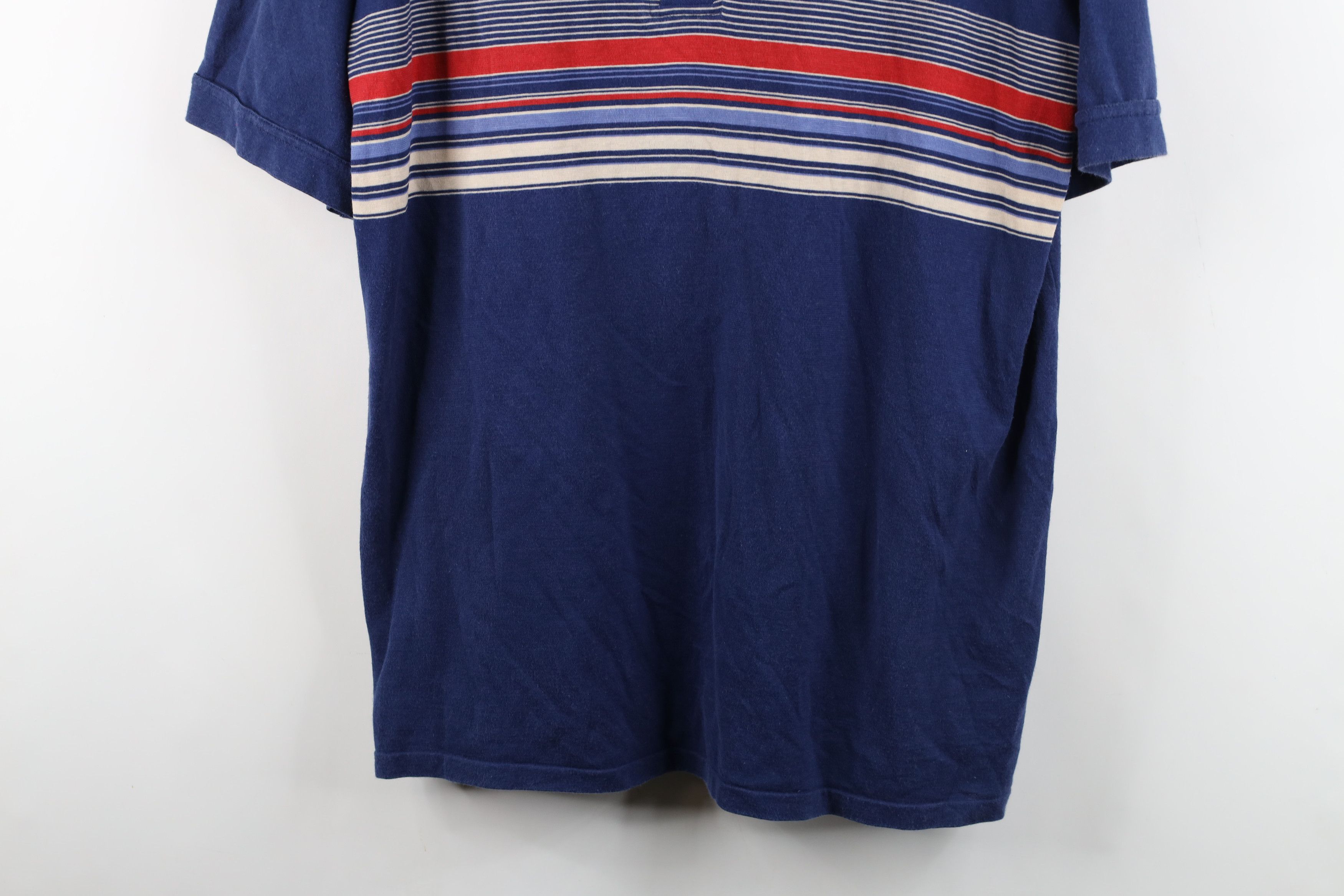Vintage Vintage 70s Streetwear Striped Collared Golf Polo Shirt Blue Size US XL / EU 56 / 4 - 3 Thumbnail