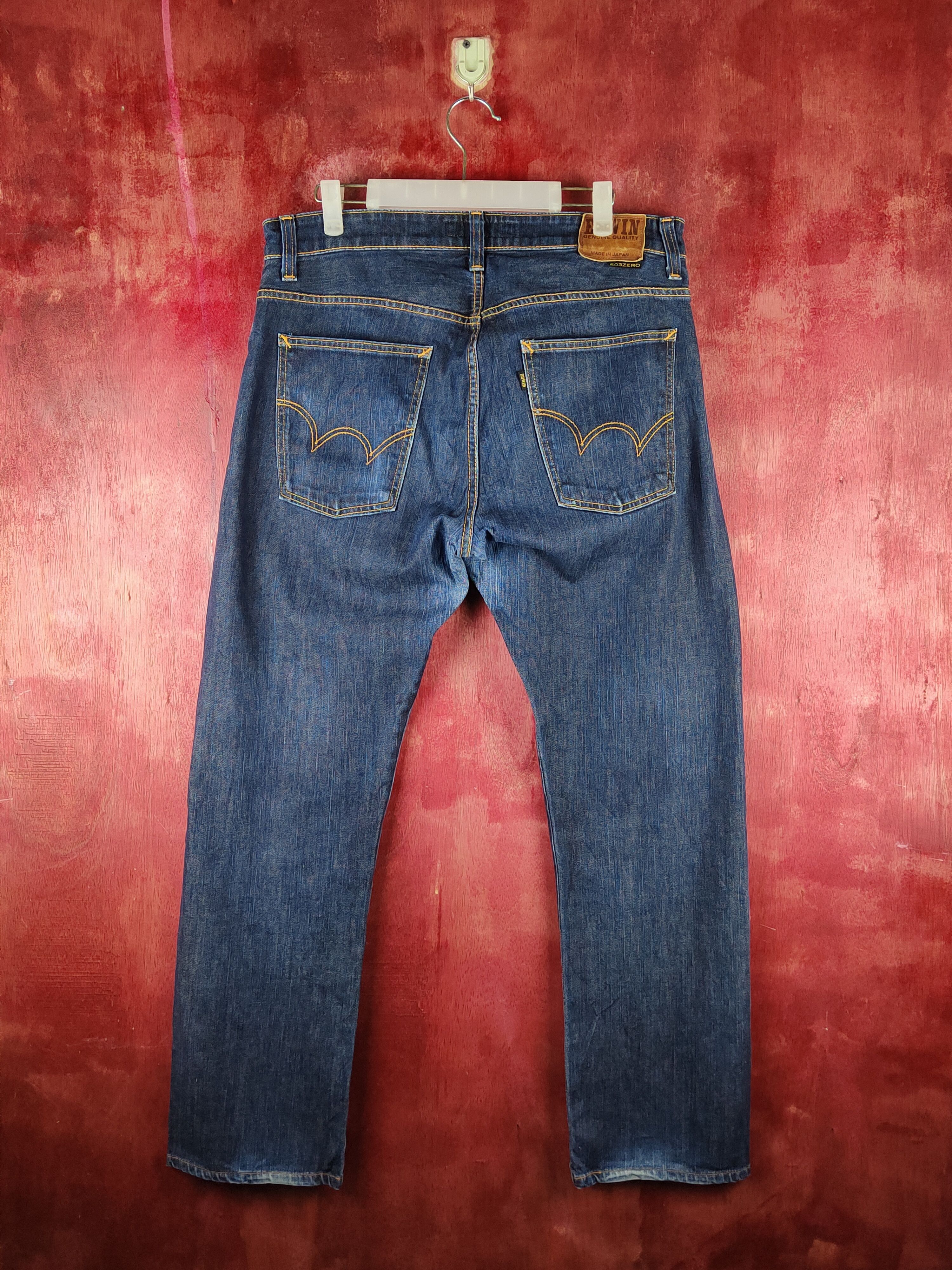 Edwin Edwin Dark Blue Distressed Ripped Jeans #S2336 Size US 34 / EU 50 - 9 Thumbnail