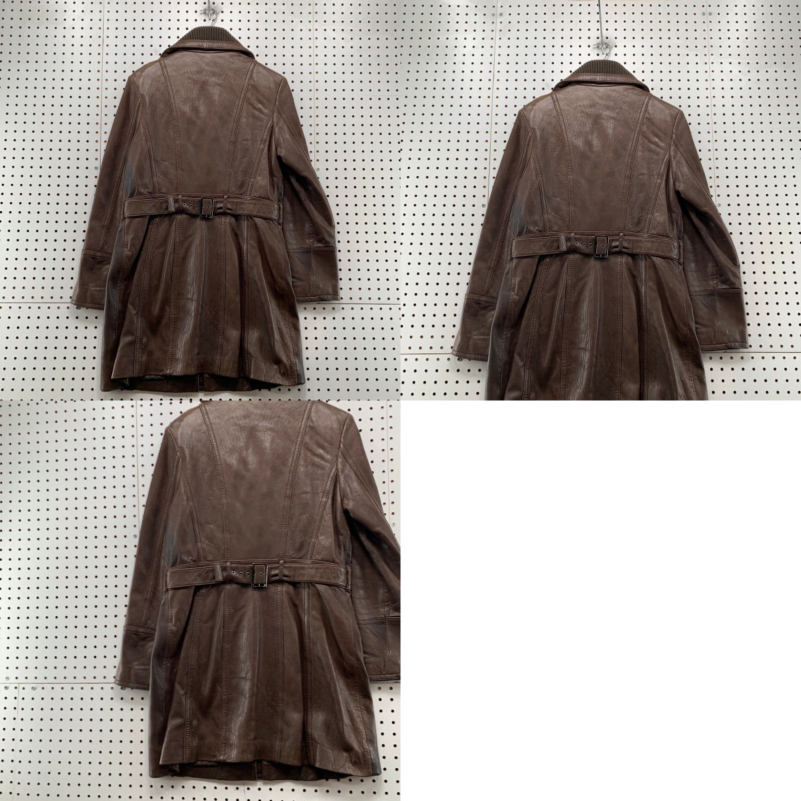 Jones New York Jones New York Leather Coat Womens Large Brown Belted Collared Genuine Coat Size L / US 10 / IT 46 - 9 Thumbnail