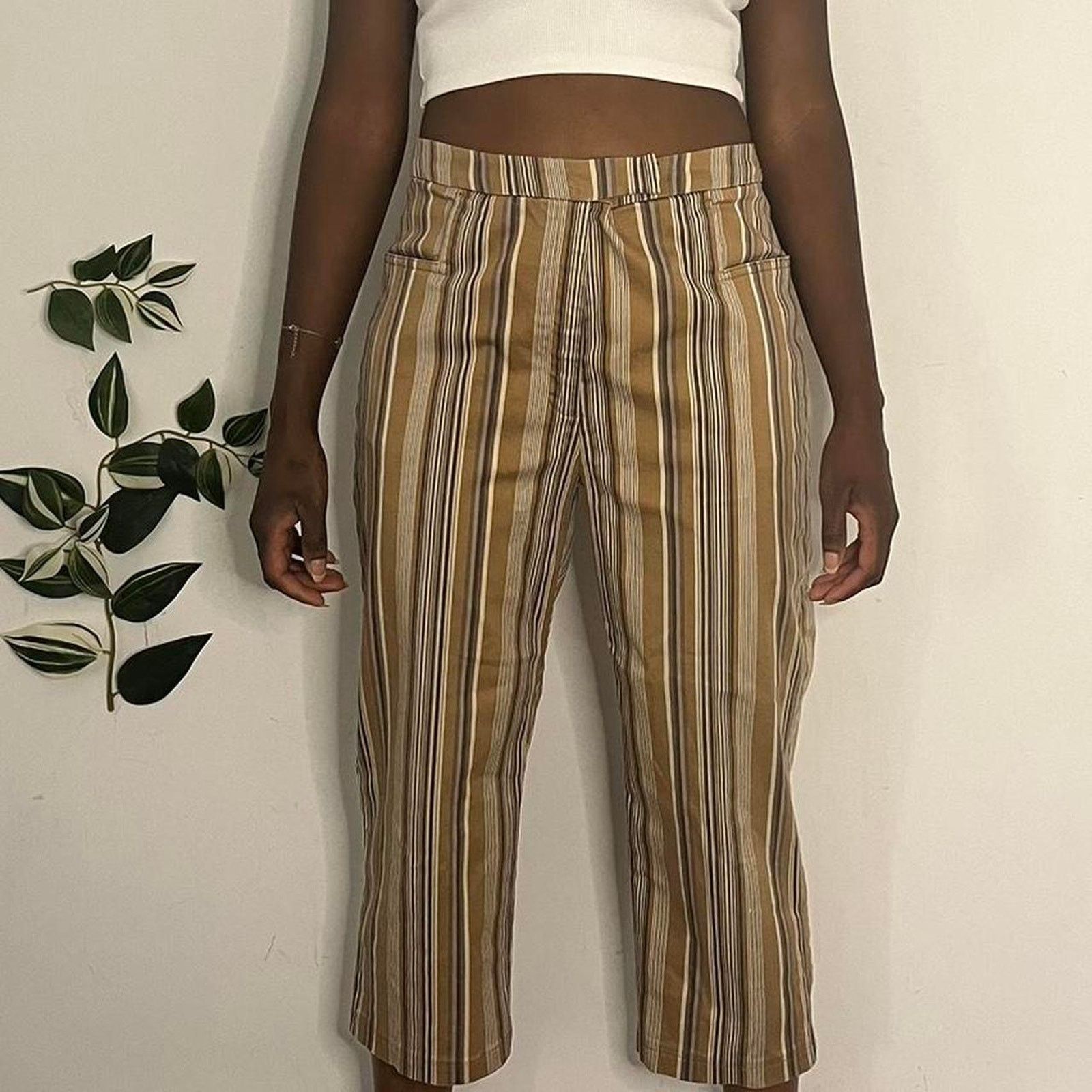 MAN-TLE Stripped capri pants size 8 Size 30" / US 8 / IT 44 - 1 Thumbnail