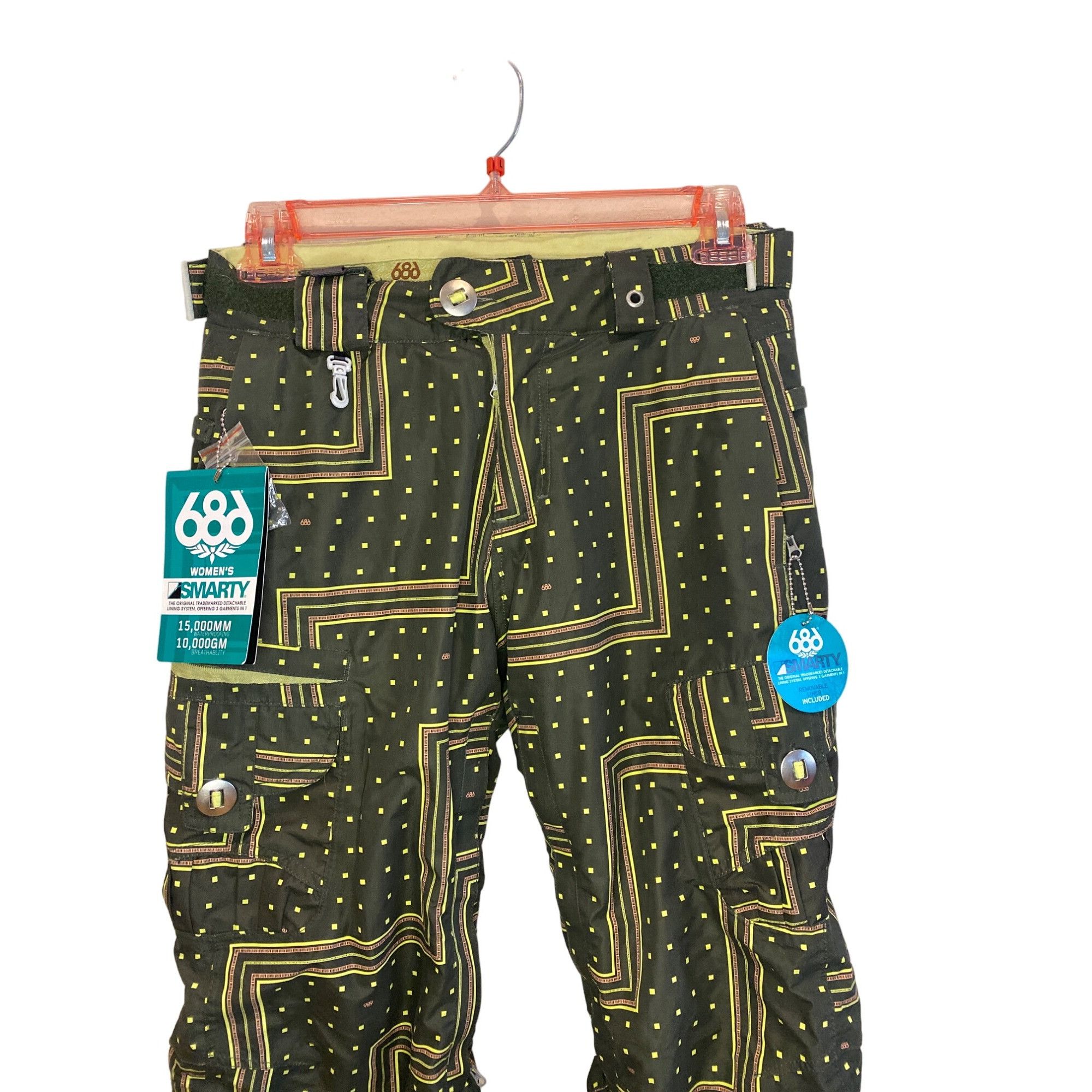 686 NWT 686 Smarty Original Cargo Ski Pants Zig Zag W's S Remove Size 28" / US 6 / IT 42 - 2 Thumbnail