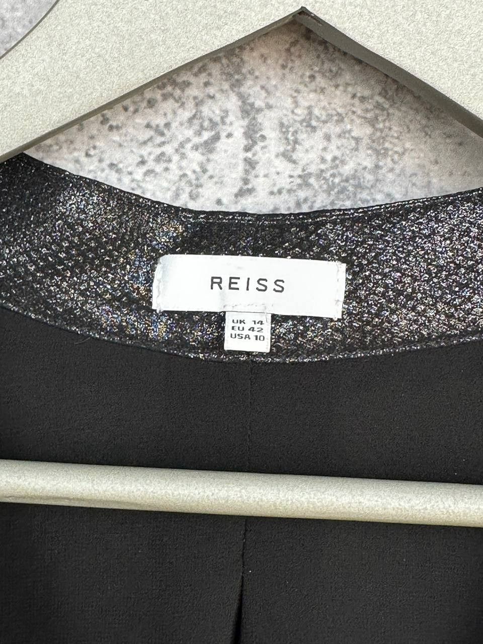 Reiss REISS Maja Metallic Wrap Blouse Shimmer LS Evening Top Size L / US 10 / IT 46 - 11 Thumbnail