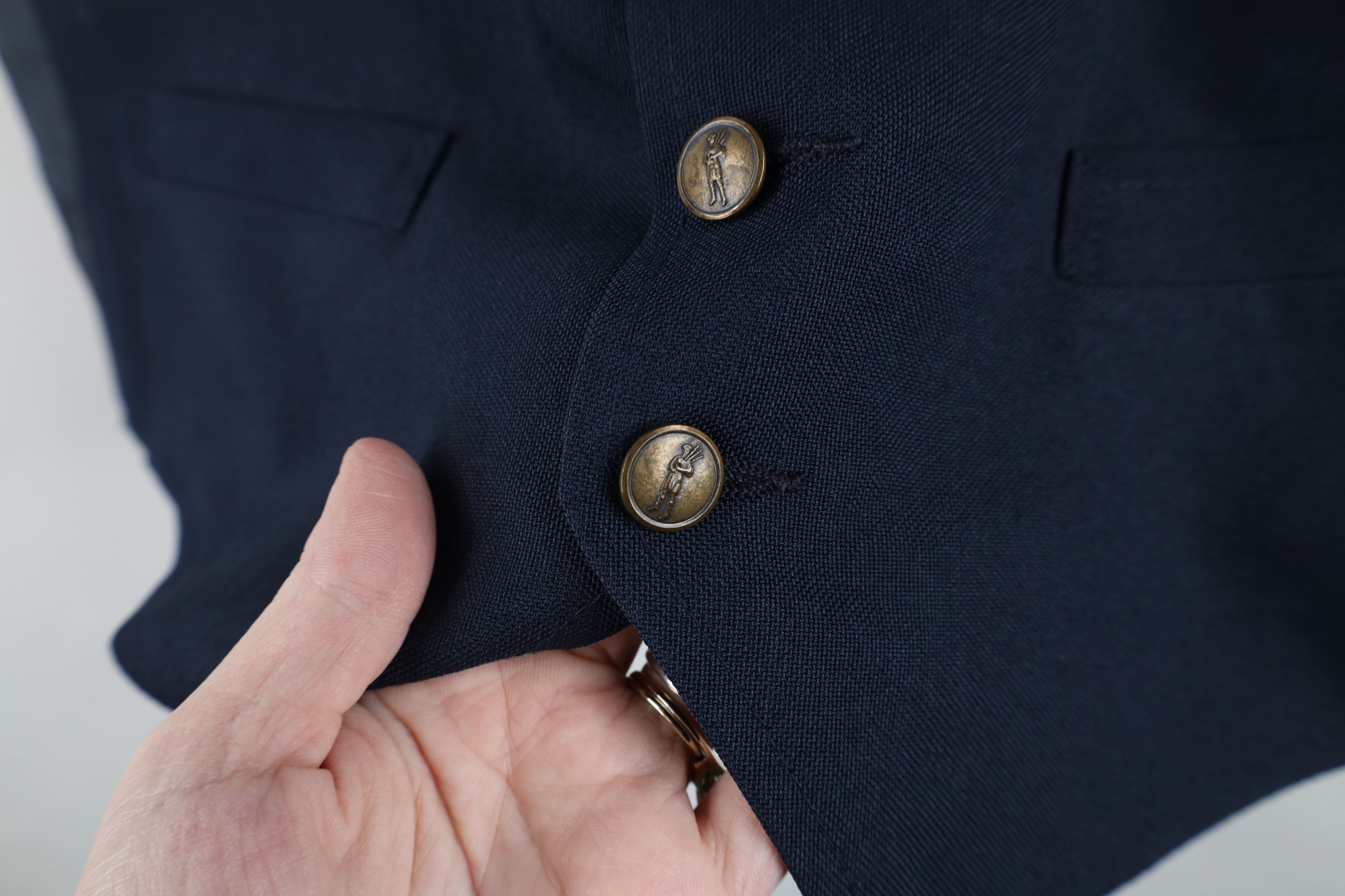 Vintage Vintage 70s Streetwear Button Suit Vest Jacket Navy Blue Size US L / EU 52-54 / 3 - 8 Thumbnail