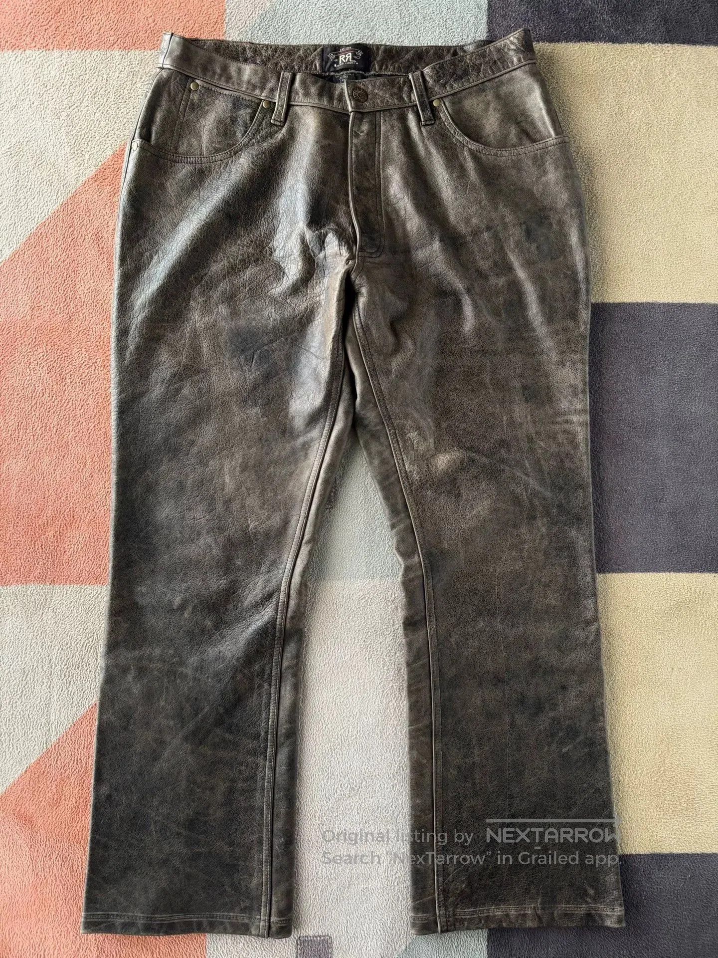 RRL Ralph Lauren RRL Double RL Leather Pants. Size US 34 / EU 50 - 1 Thumbnail