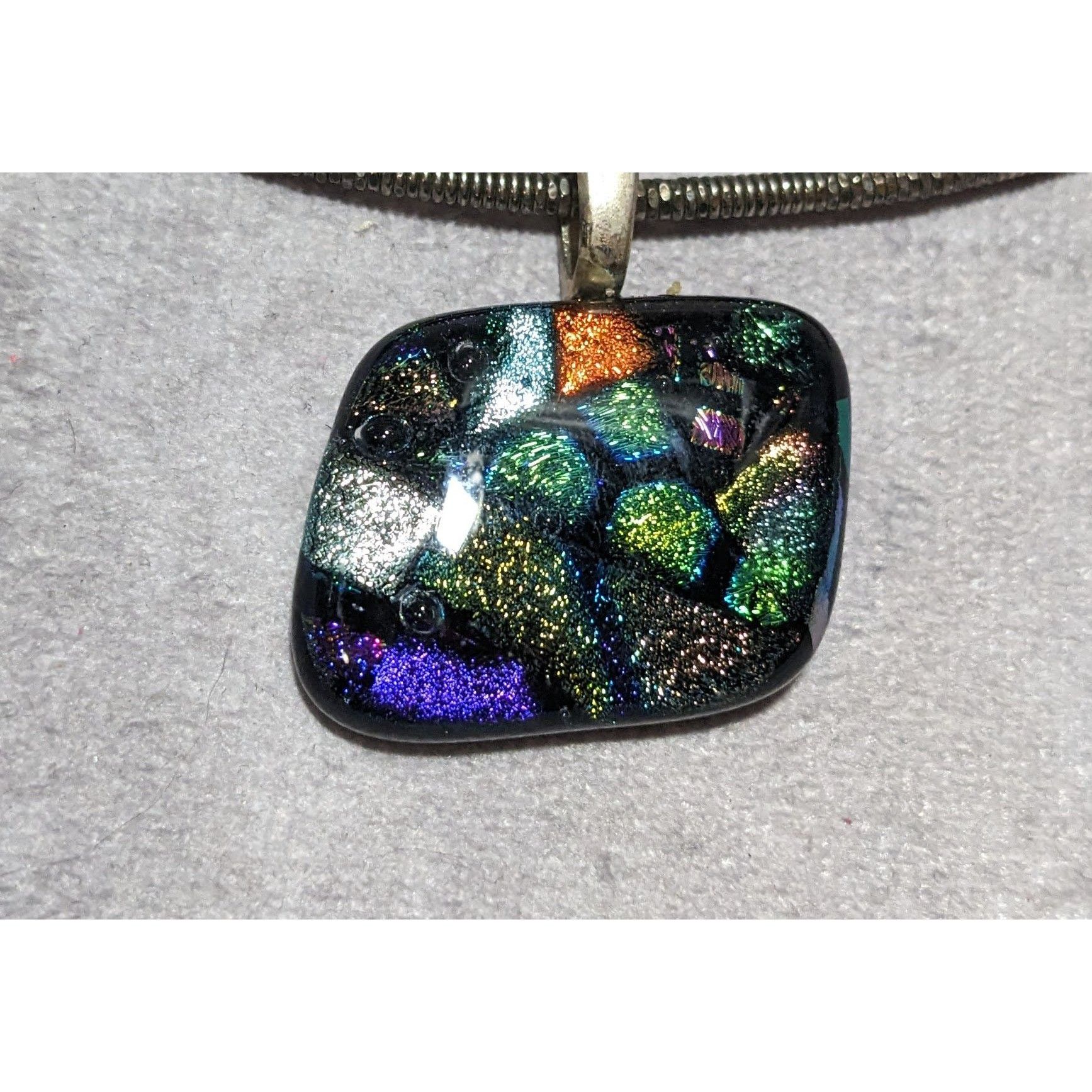 Other Rainbow Dichroic Glass Pendant Necklace Size ONE SIZE - 10 Thumbnail