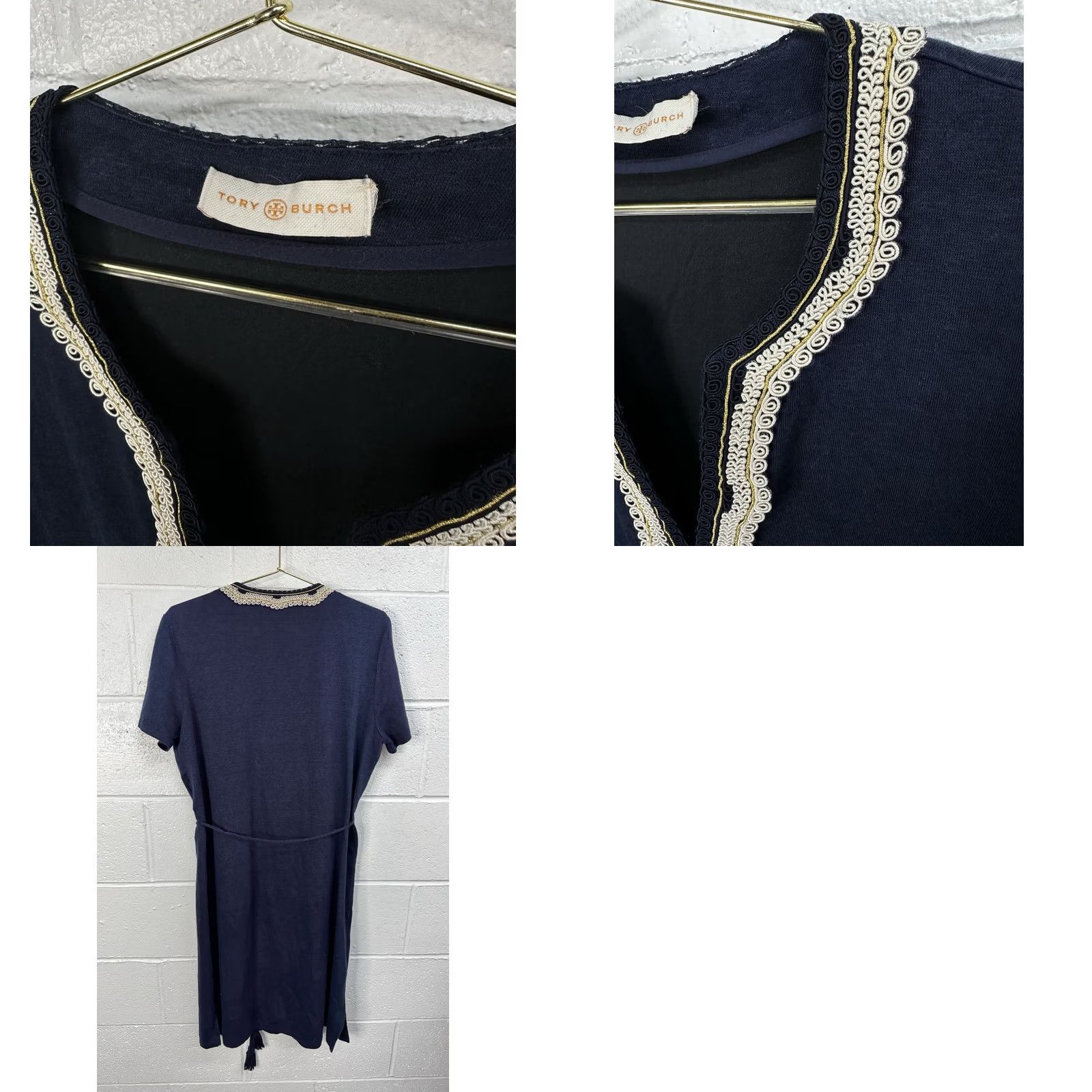 Tory Burch Tory Burch Liliana Soutache Linen Dress Navy Blue S Dress Knee Length Women Linen Color Blue 90s? Market? Size S / US 4 / IT 40 - 8 Thumbnail