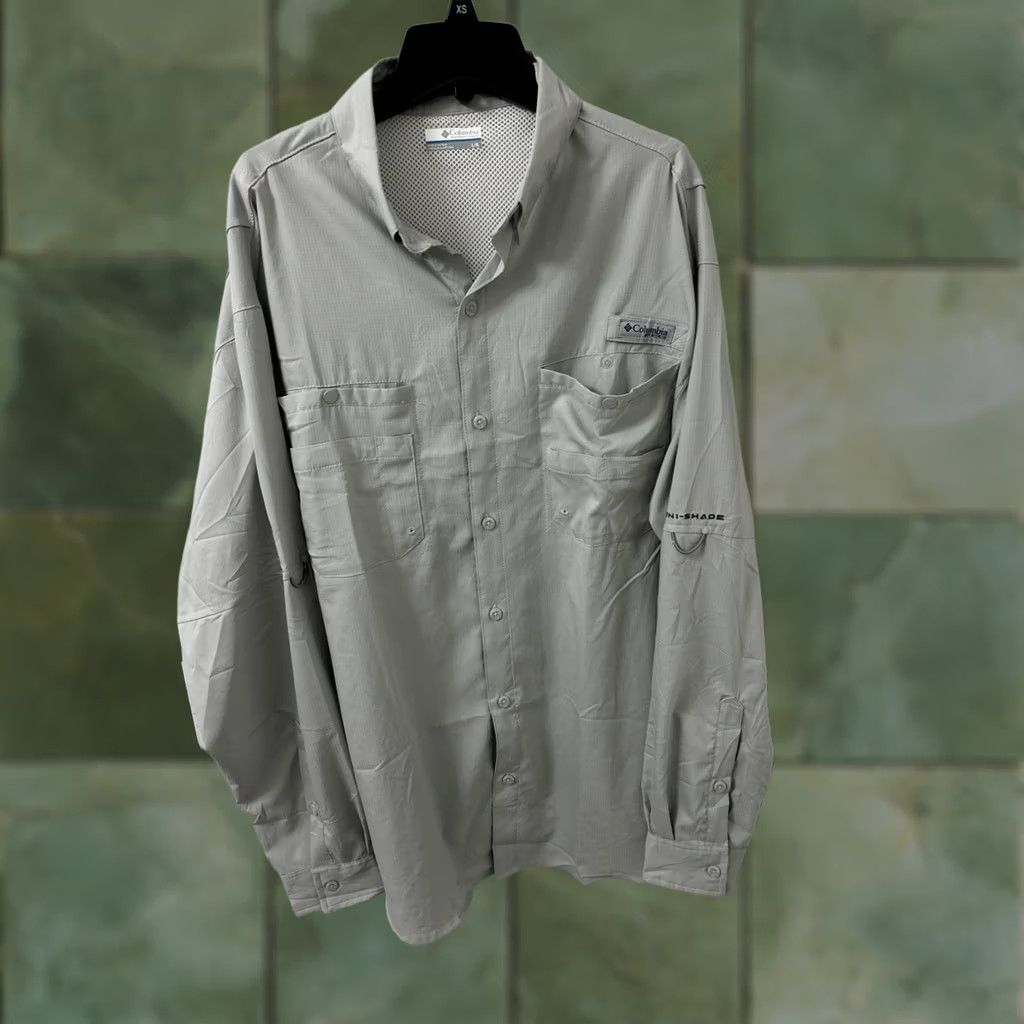 Vintage Columbia PFG Shirt Mens Large Gray Tamiami Omni-Shade Outdoor Fishing L/S Size US L / EU 52-54 / 3 - 1 Thumbnail