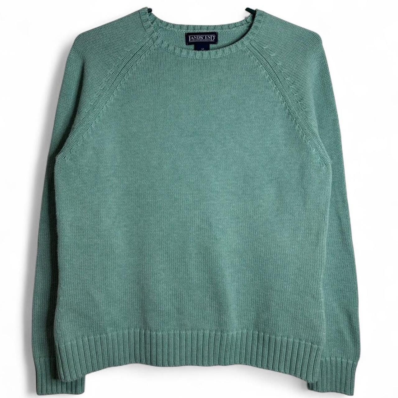 Lands' End Vintage Mint Green Knit Sweater - Women's Medium Size US M / EU 48-50 / 2 - 1 Thumbnail