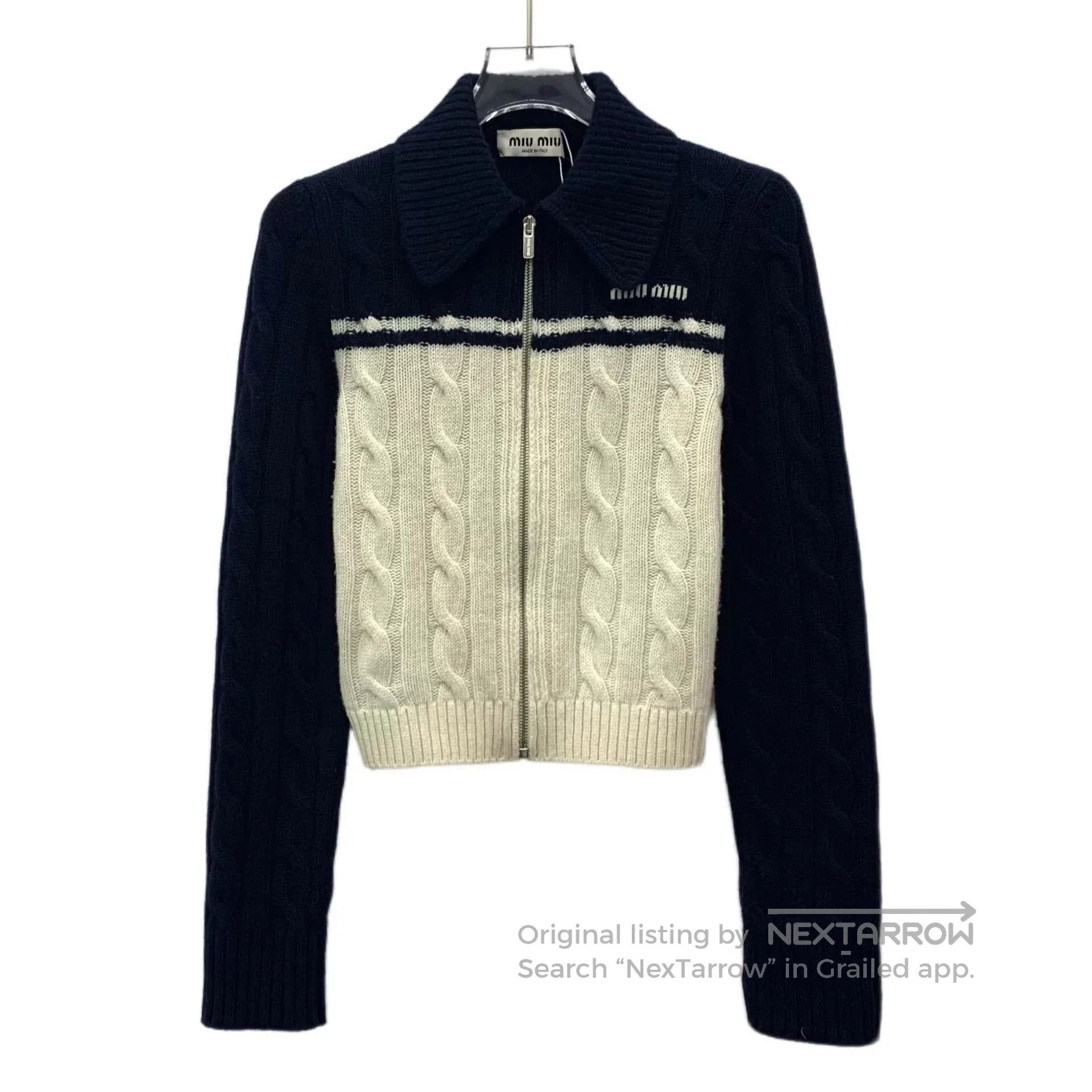 Miu Miu miu miu color-block zip-up knit jacket. Size XS / US 0-2 / IT 36-38 - 1 Thumbnail
