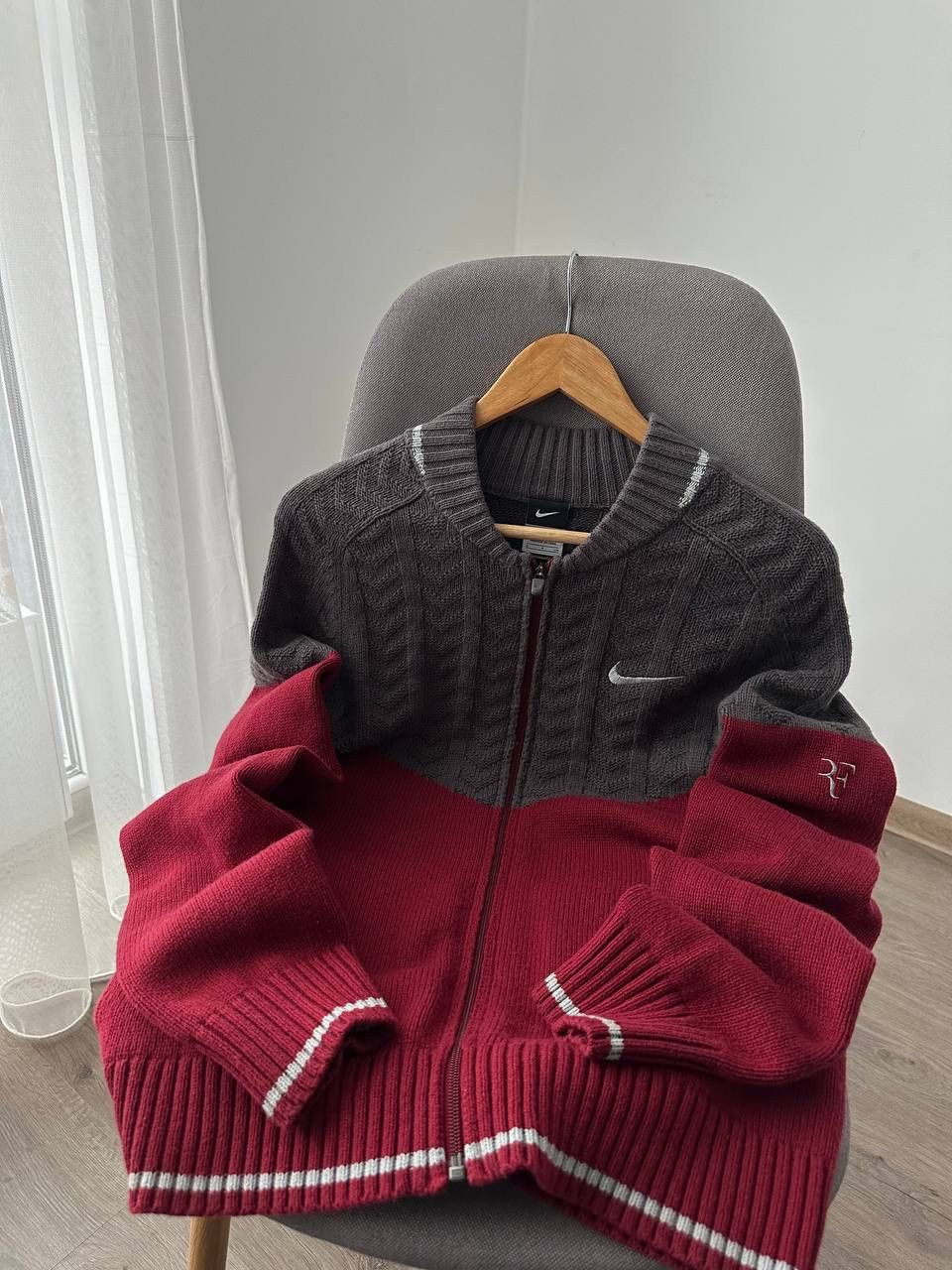 Nike × Vintage Vintage Nike Premier Roger Federer Team Red Sweater Size US S / EU 44-46 / 1 - 6 Thumbnail
