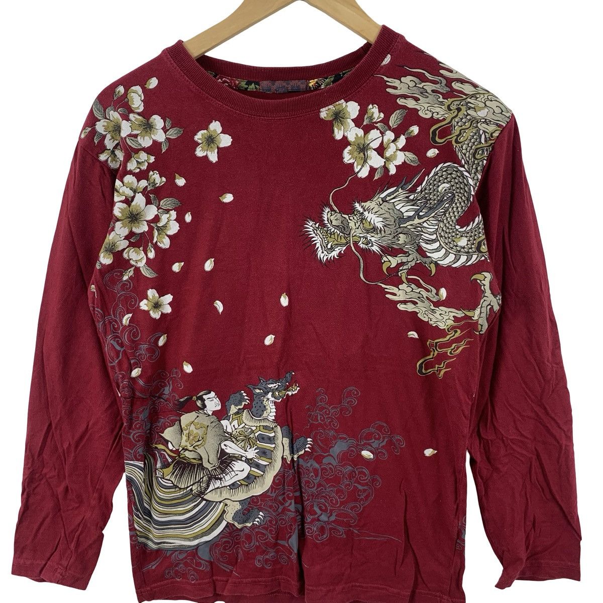 Vintage Vintage JAPANESE DRAGON & GEISHA Graphic Long Sleeve Tee Size M / US 6-8 / IT 42-44 - 6 Thumbnail