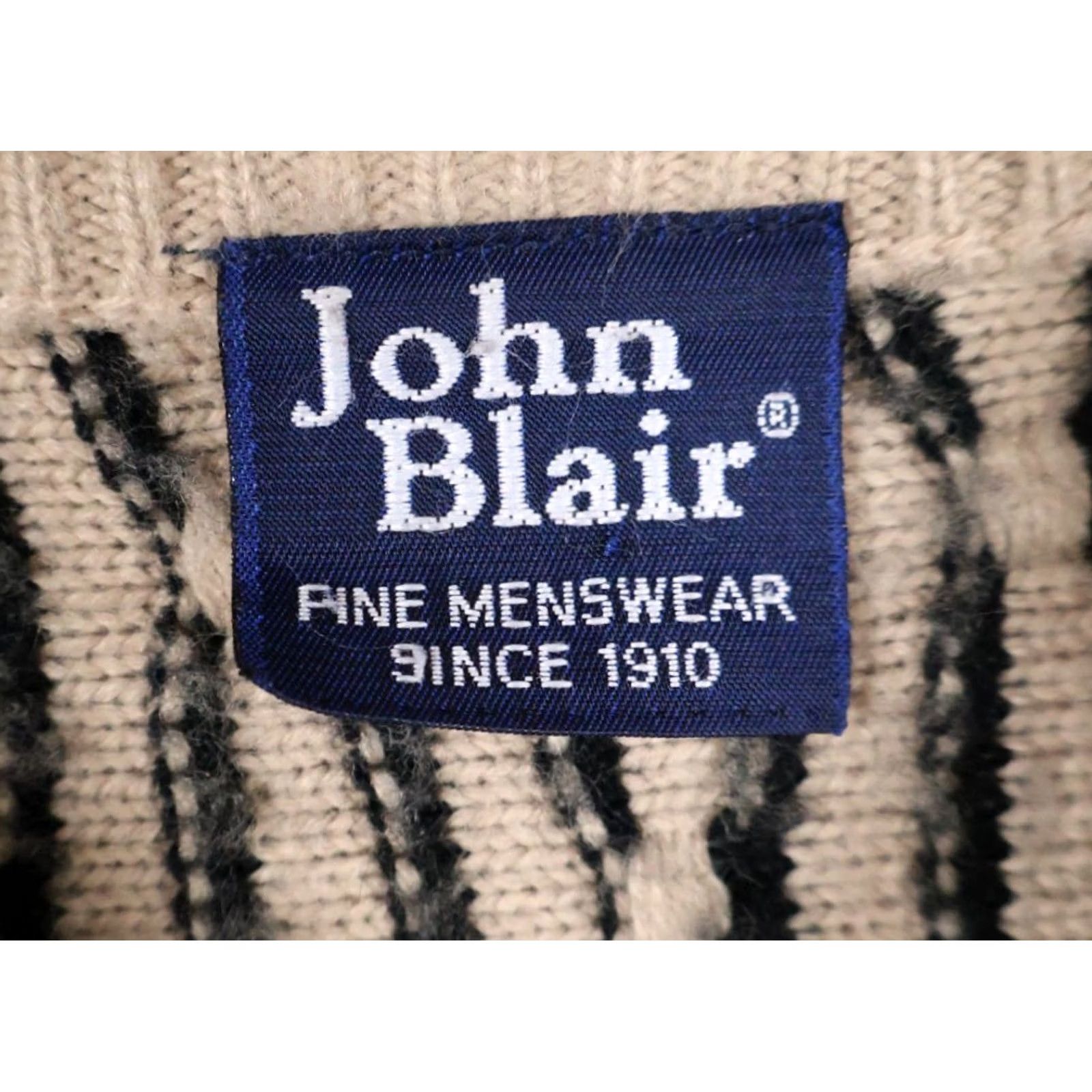 Vintage VINTAGE 90s Dad Style Sweater John Blair Pullover Geometric Pattern Beige XL Mens Regular Knit Crew Neck Lightweight Chunky-Knit Size US XL / EU 56 / 4 - 3 Thumbnail